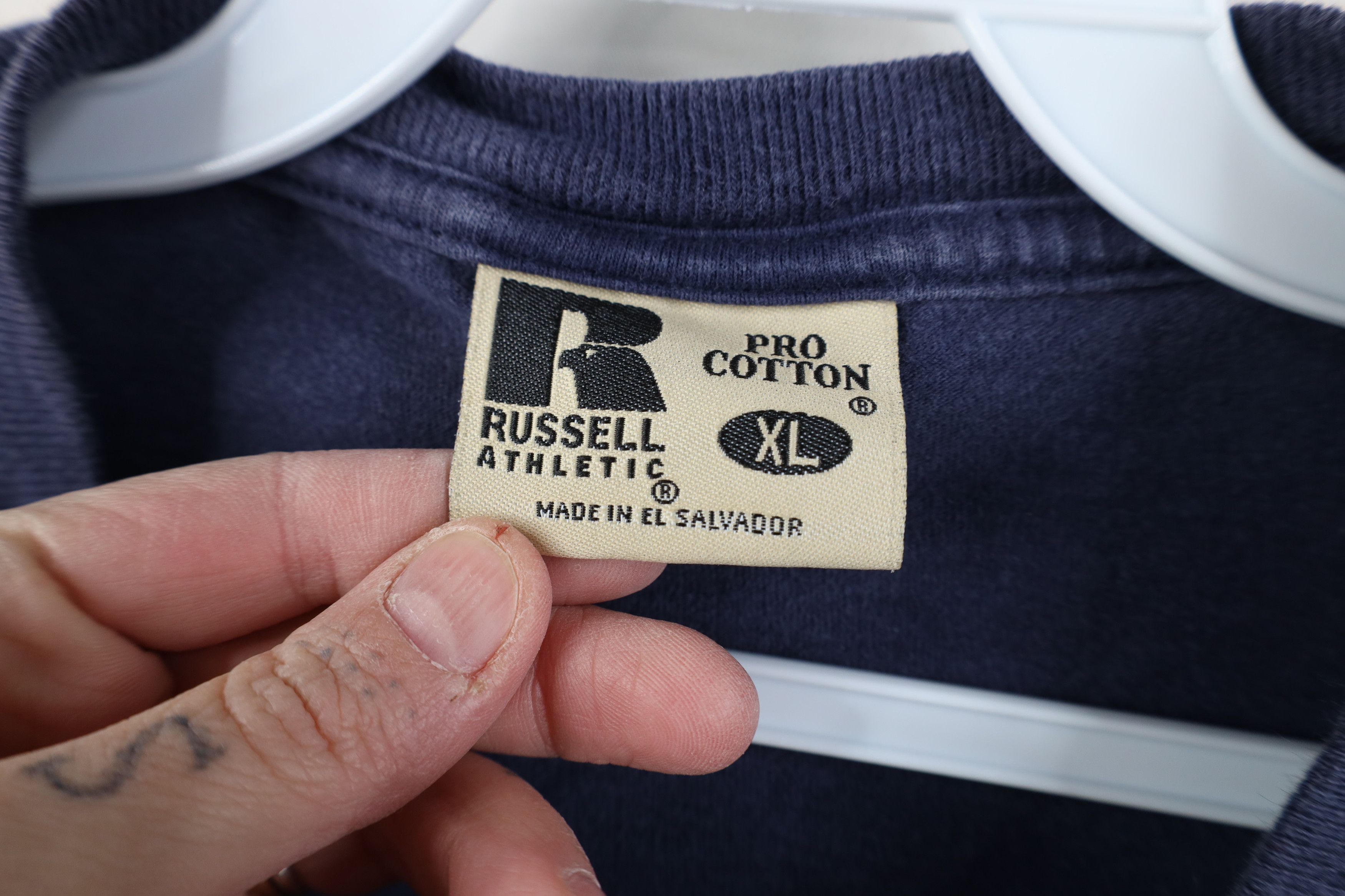 Russell Athletic Vintage 90s Y2K Russell Athletic Heavy Cotton Pocket T-Shirt Size US XL / EU 56 / 4 - 5 Thumbnail