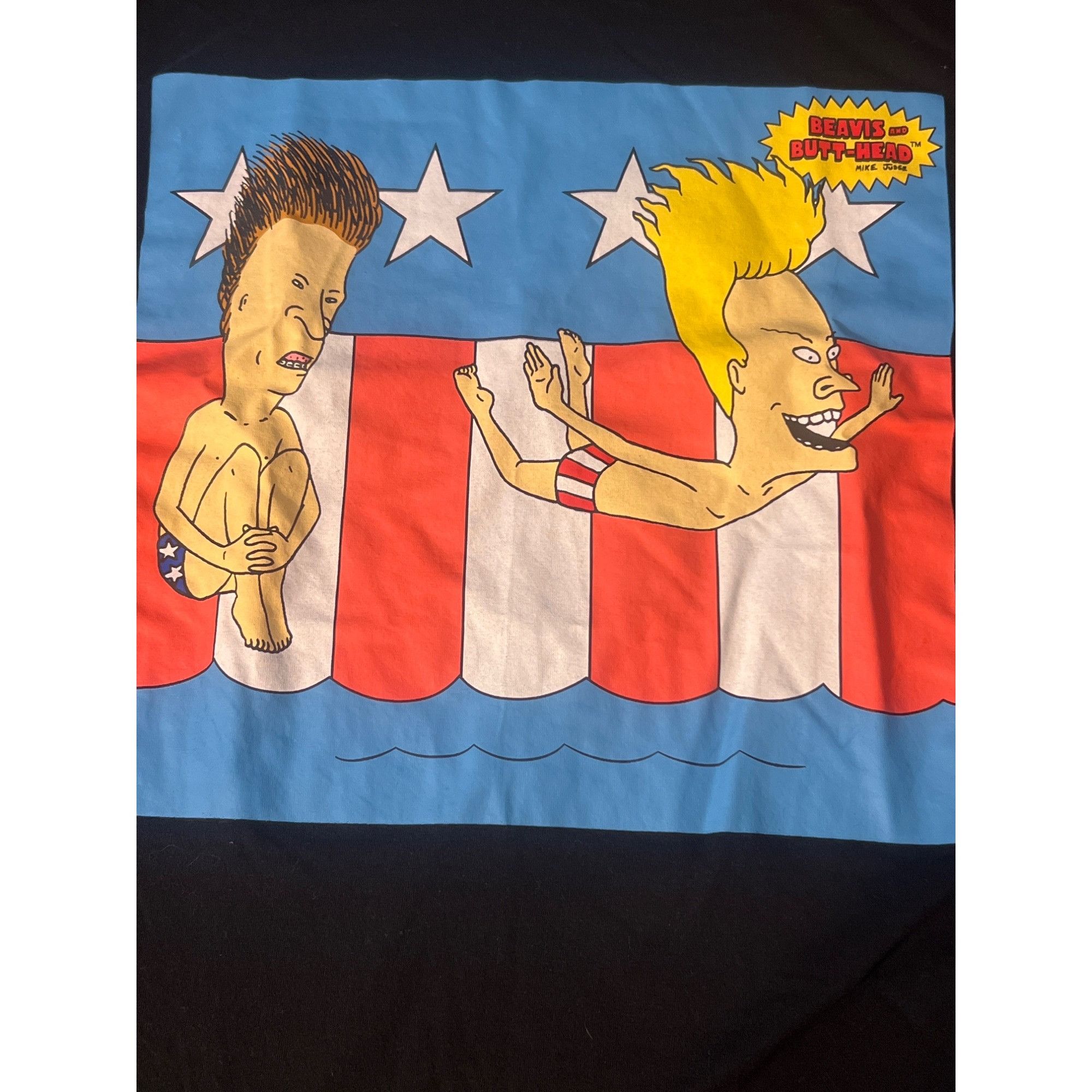 Mtv Beavis Butt-Head Graphic T-Shirt Mike Judge Black Diving Sho Size US XL / EU 56 / 4 - 2 Thumbnail