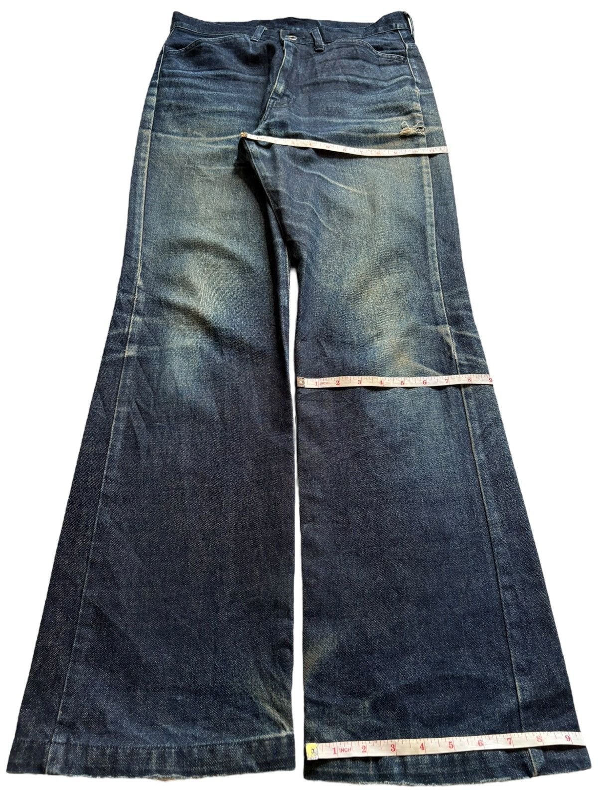 Boycott × Japanese Brand Vintage Boycott Rusty Mud Wash Distress Rip Flare Jeans Size US 32 / EU 48 - 16 Thumbnail