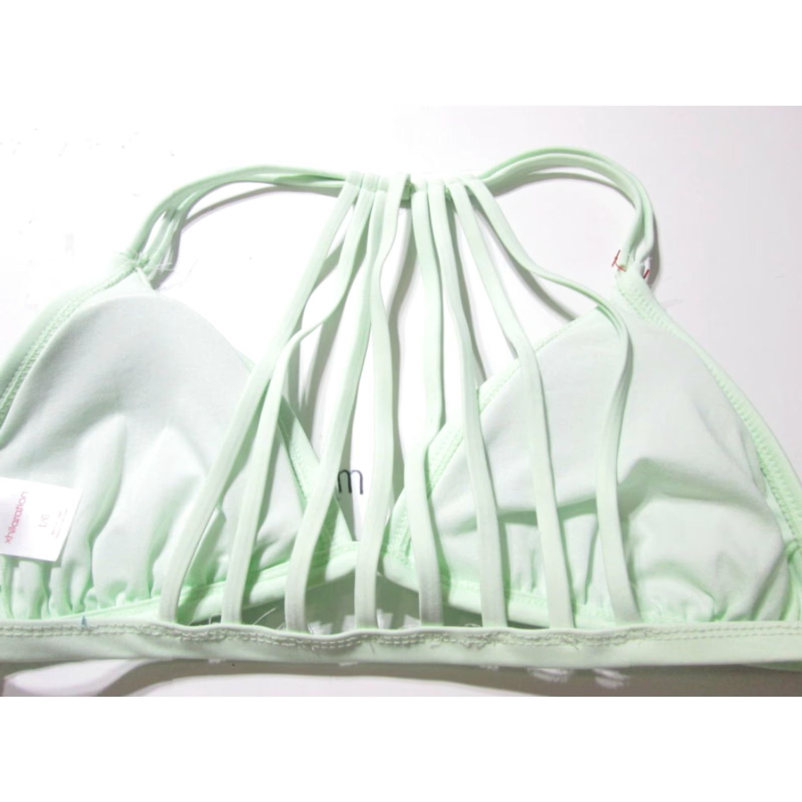 Vintage Xhilaration Top Women L Bikini Light Mint Triangle Lined Racerback Size L / US 10 / IT 46 - 2 Thumbnail