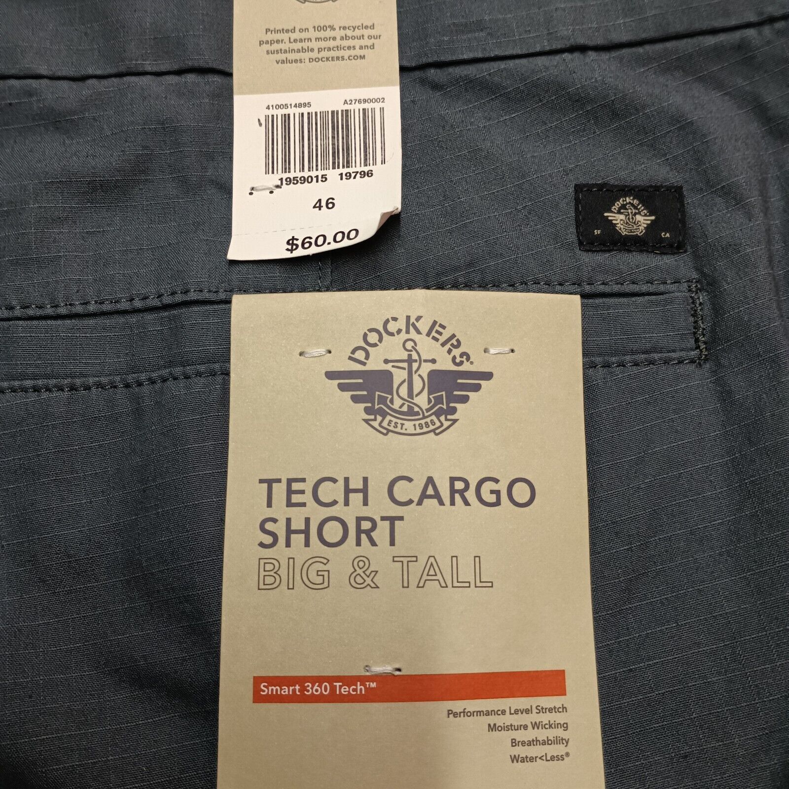 Dockers Dockers Tech Cargo Shorts Men's 46 Big & Tall Gray Size US 44 / EU 60 - 7 Thumbnail