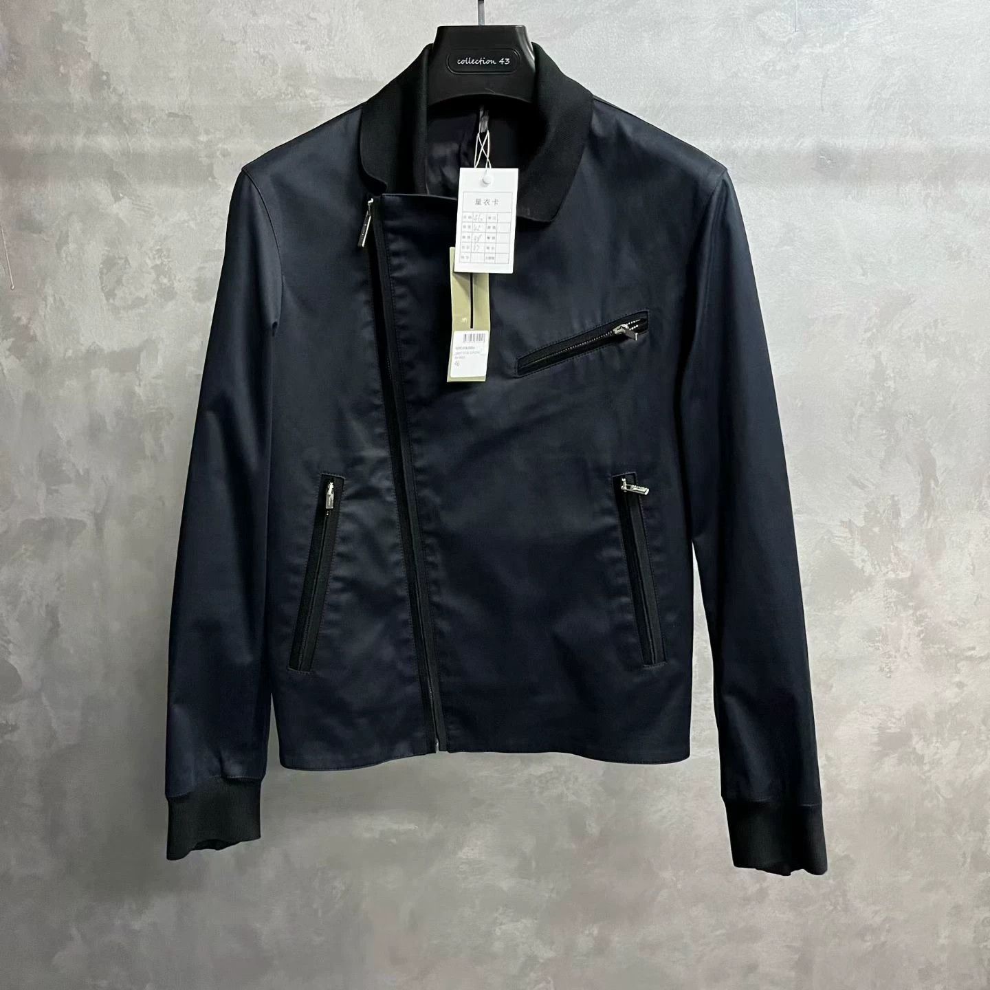 Dior [Dior] Latest Dark Blue Multi-Zip Lapel Jacket Size US S / EU 44-46 / 1 - 1 Thumbnail