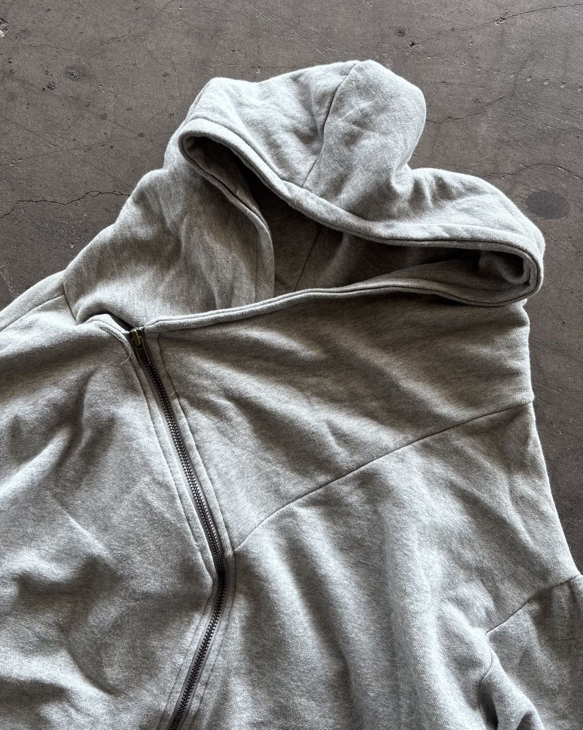 Japanese Brand Rick Owens Style Reap Girl Assymetrical Zip Up Hoodie Size US L / EU 52-54 / 3 - 2 Thumbnail