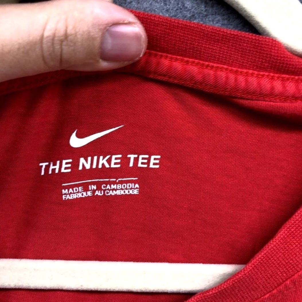 Nike VINTAGE Nike Just Do It Mens XXL Red Graphic T Shirt Tee Crewneck Short Sleeve Cotton Size US XXL / EU 58 / 5 - 6 Thumbnail