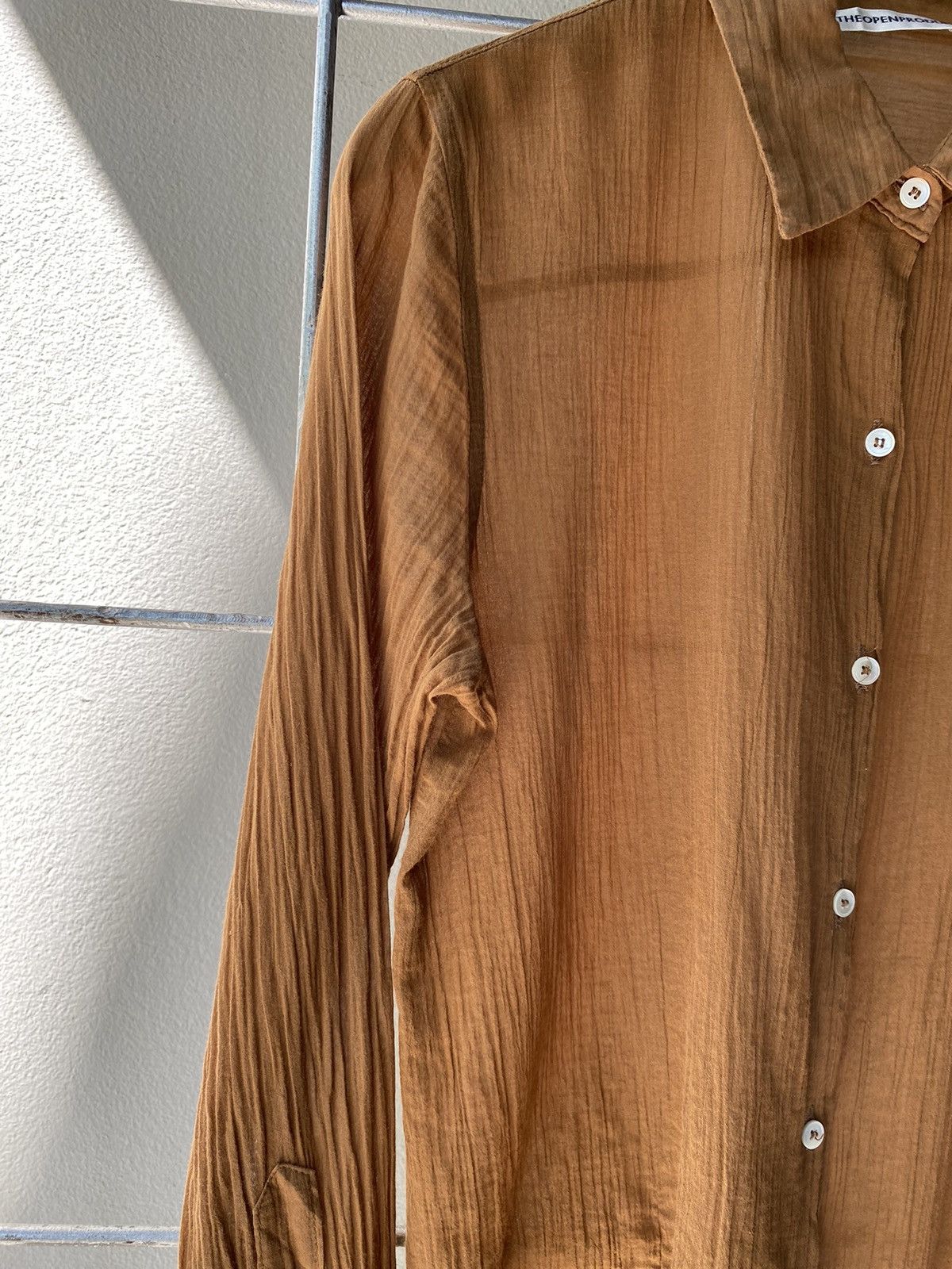 OPEN YY THE OPEN PRODUCT Sheer Brown Long-Sleeve Shirt Size S / US 4 / IT 40 - 6 Thumbnail