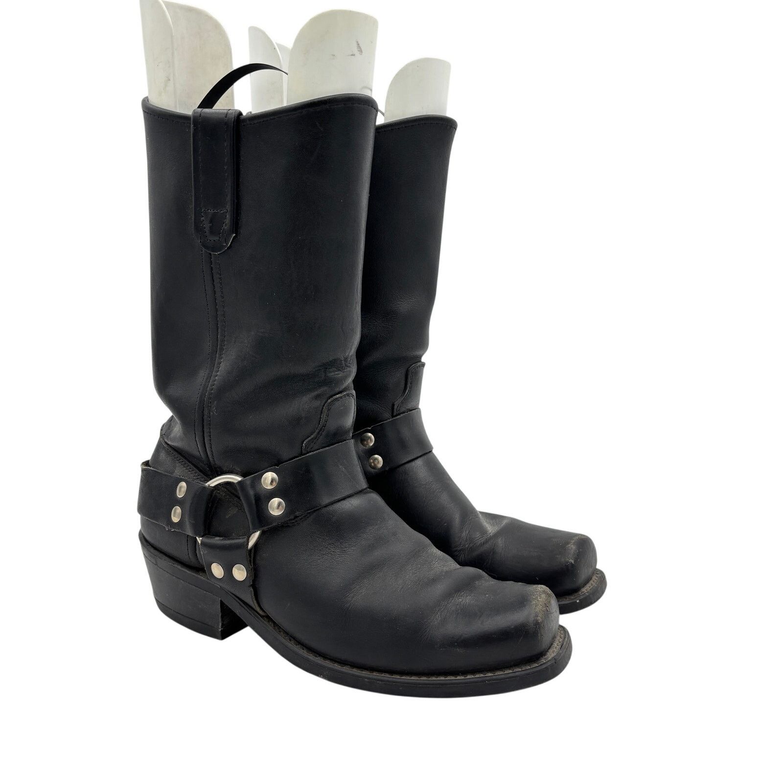 Vintage Double H Boots Mens 8 M Harness Ring Round Toe Motorcycle Black Moto Double-H Boots Motorcycle Boots for Men for Sale - Shop New  main image 4