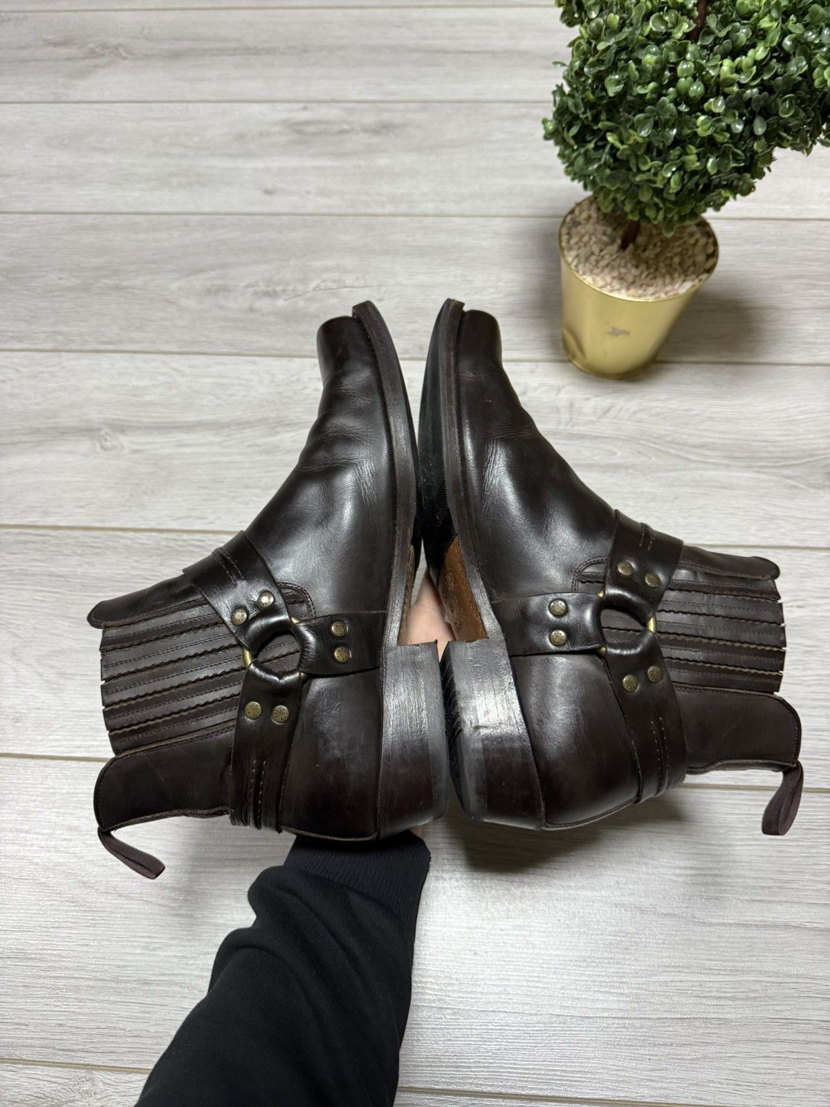 Sancho Boots Sancho leather square harness boots biker eb0 Size US 9.5 / EU 42-43 - 5 Thumbnail