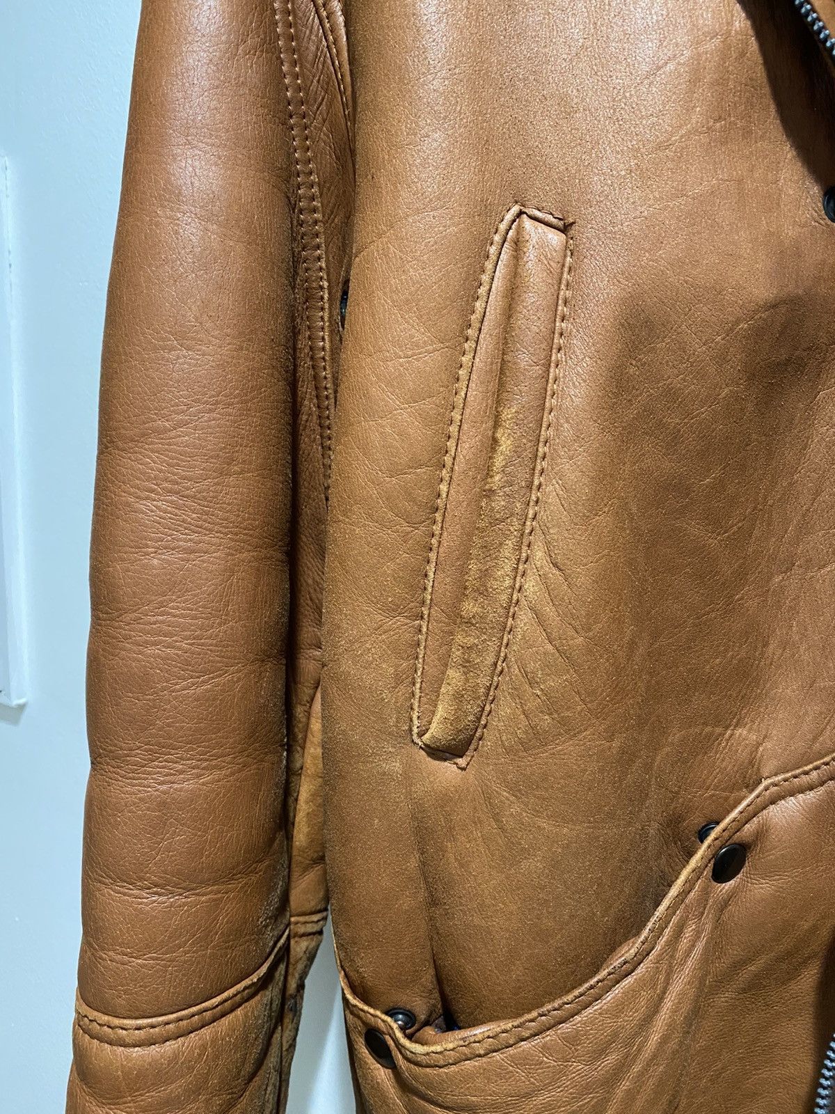Saks Fifth Avenue 90s Vintage Leather Shearling Jacket with Detachable Hood Size US M / EU 48-50 / 2 - 12 Thumbnail