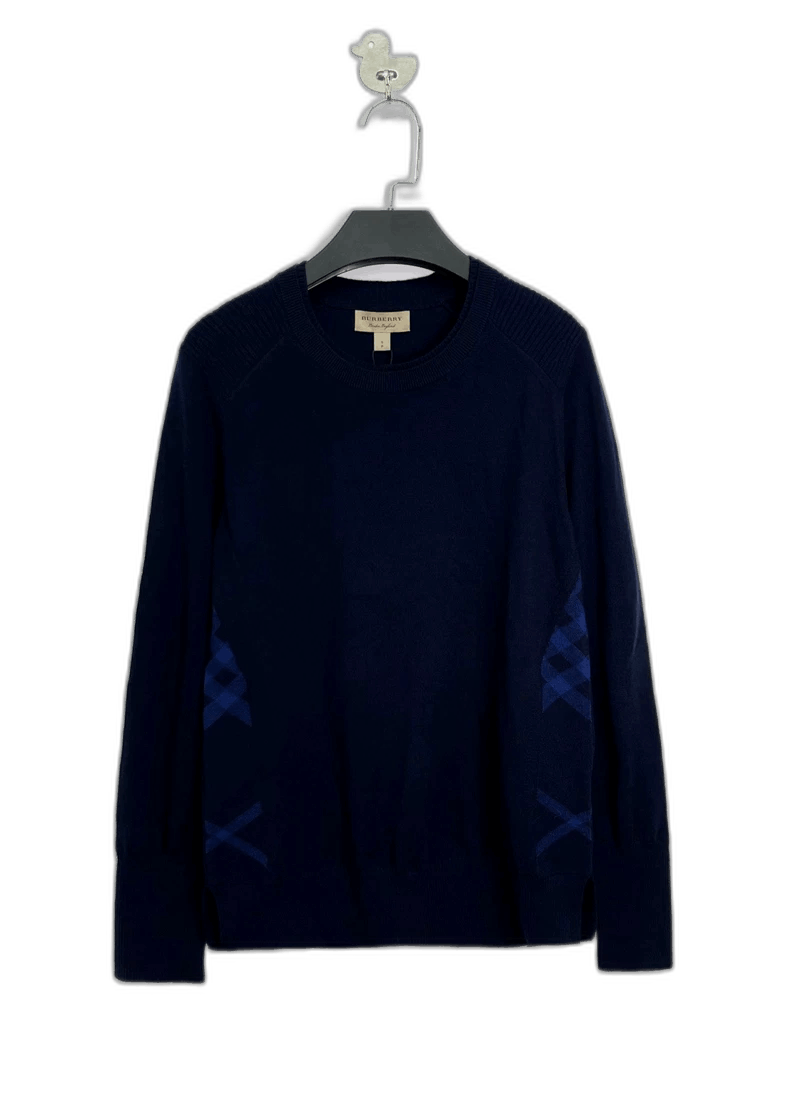 Burberry Burberry Dark Blue Side Panel Knit Sweater-yf Size US S / EU 44-46 / 1 - 1 Thumbnail