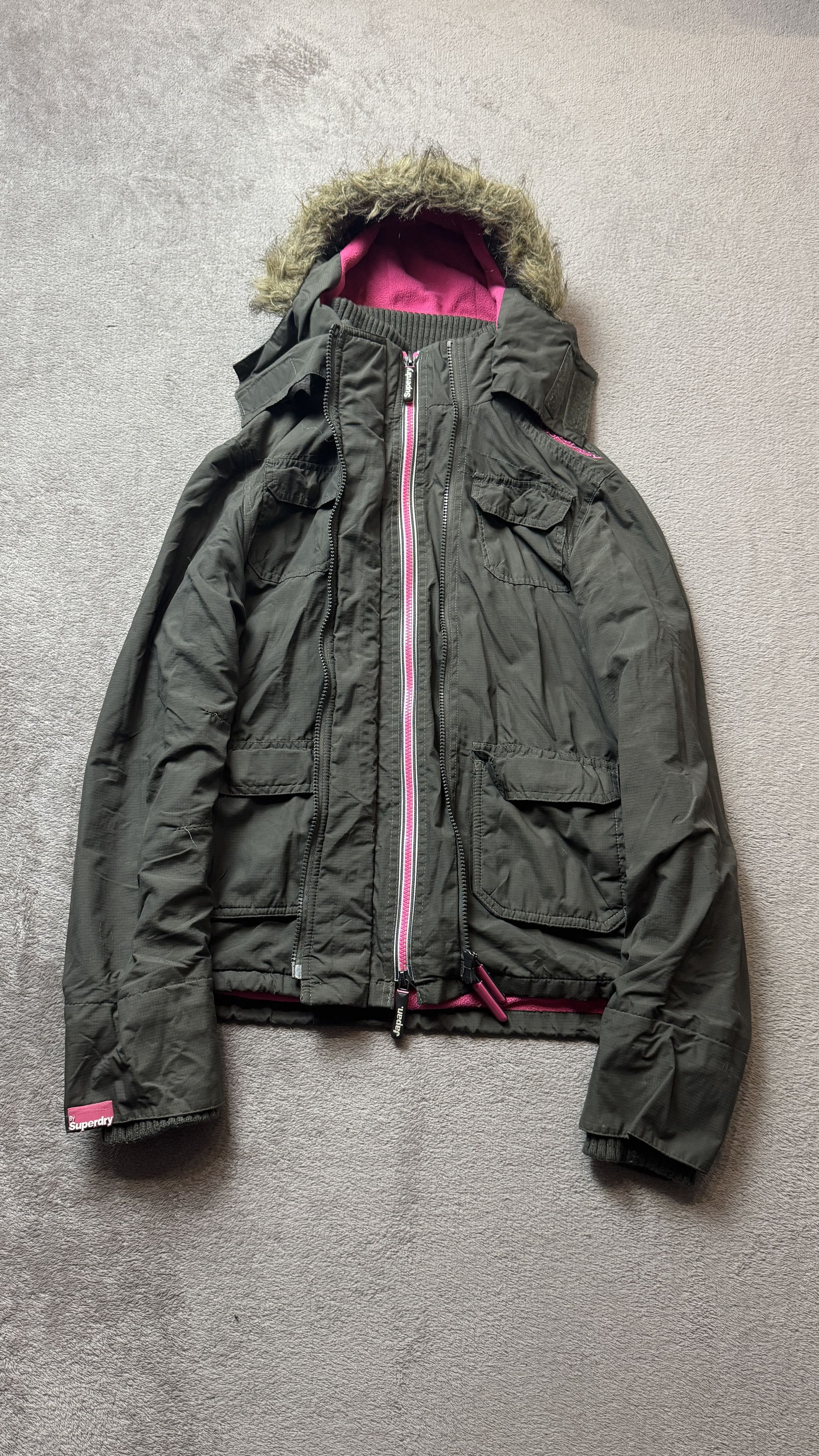 Japanese Brand Superdry Military Y2K Faux Fur Jacket ifsixwasnine LGB Goa Size US S / EU 44-46 / 1 - 4 Thumbnail