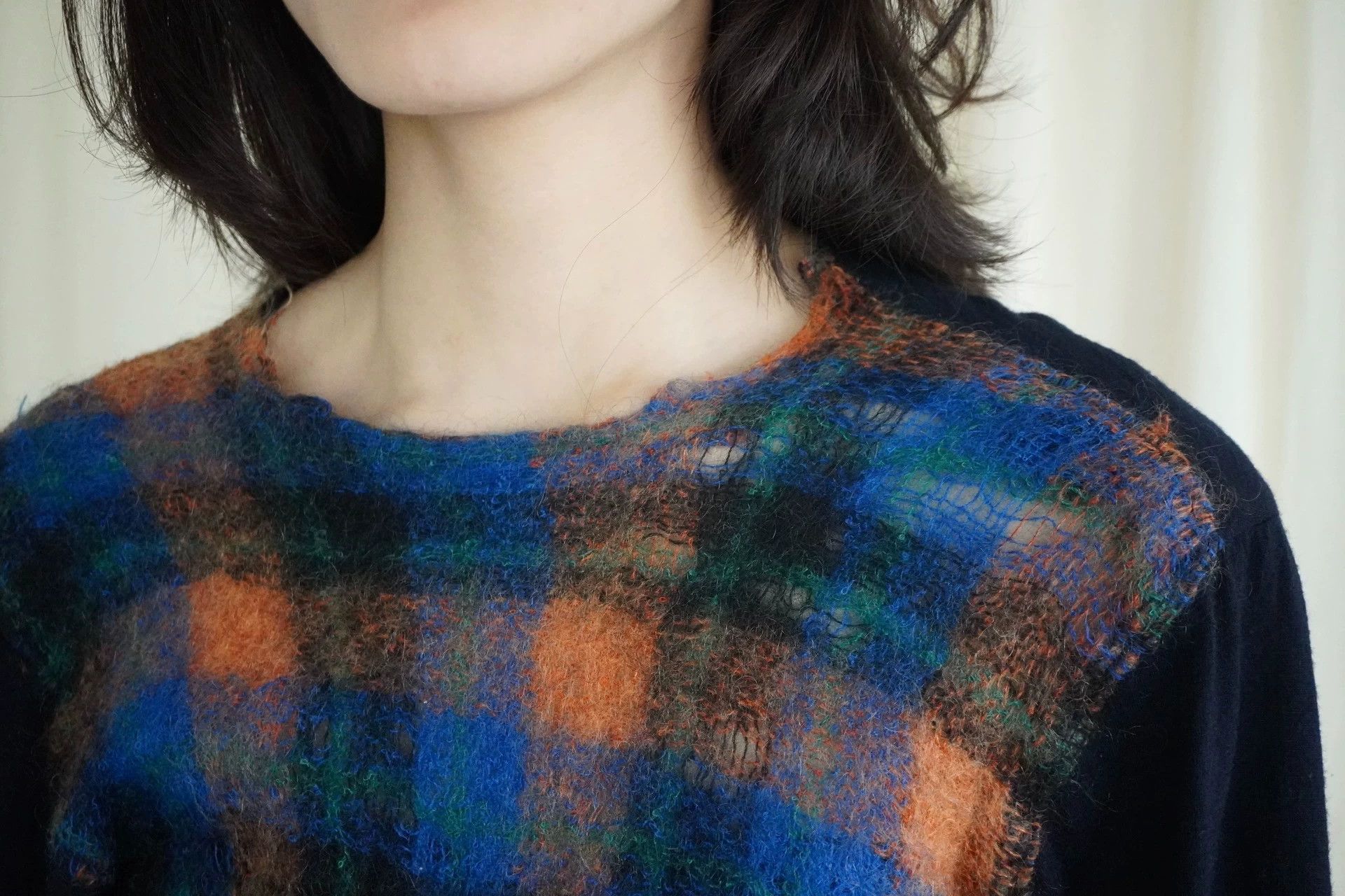 Comme des Garcons CDG 1994AW Tricot Check Wool Shrink Jacket M 9/10 Size M / US 6-8 / IT 42-44 - 3 Thumbnail