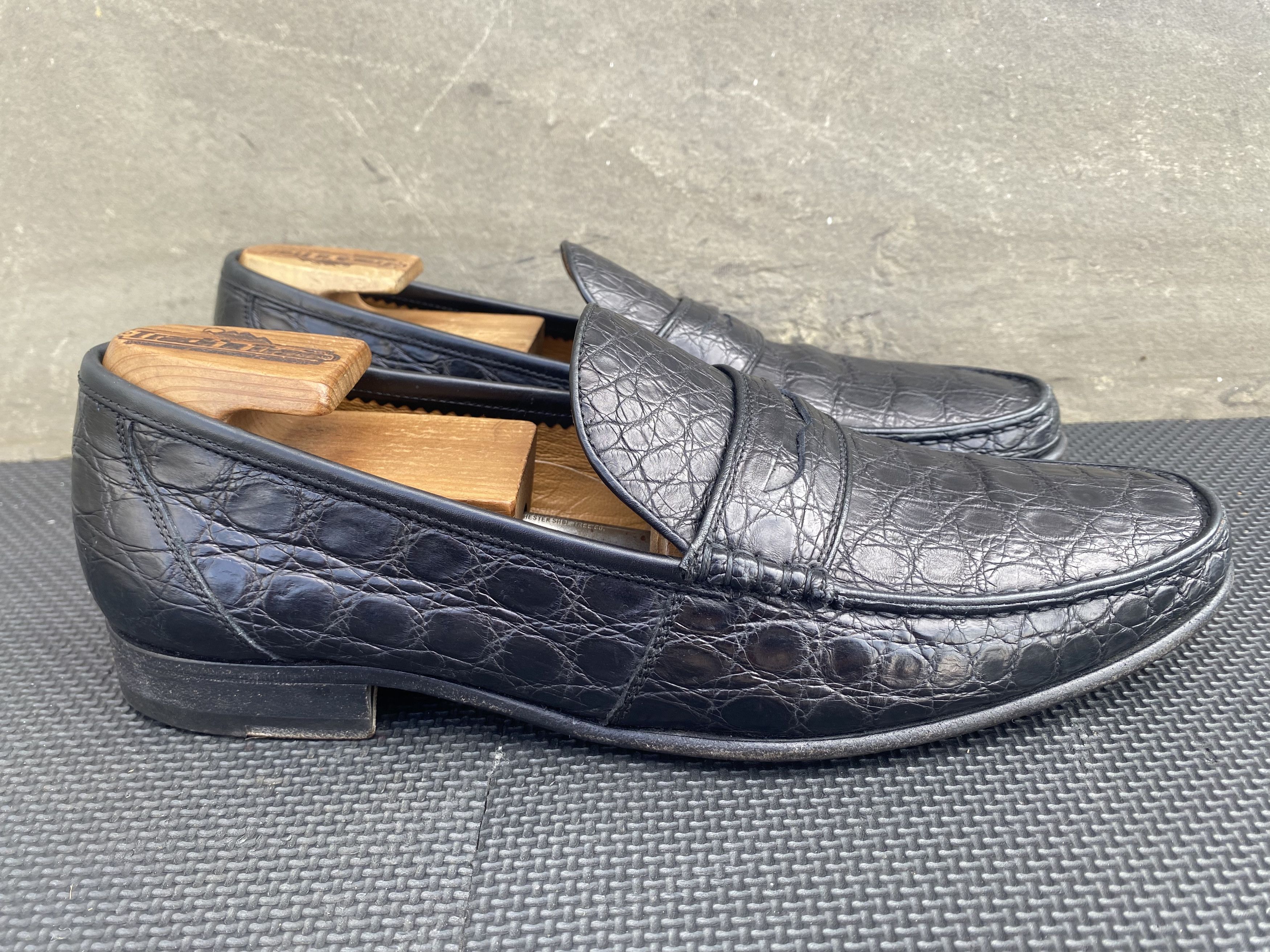 Testoni a.testoni Black Exotic leather penny loafer Crocodile Size US 9.5 / EU 42-43 - 4 Thumbnail