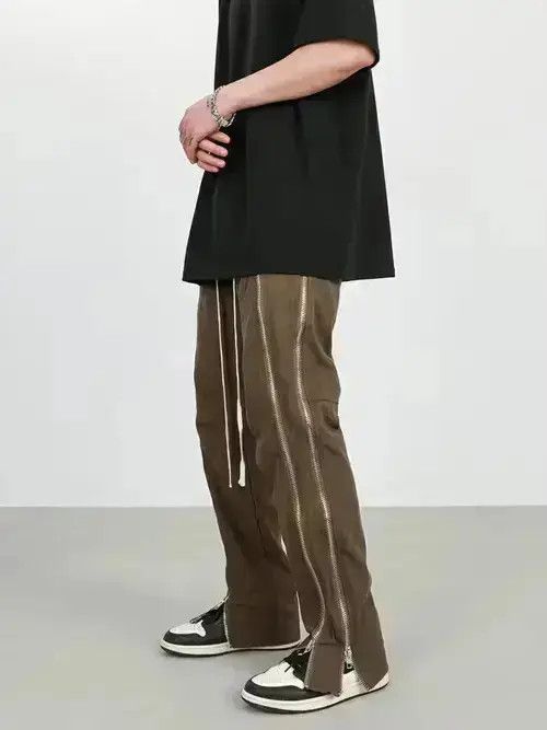 VIBE Punk Zipper Flared Tactical Pants Size US 34 / EU 50 - 8 Thumbnail