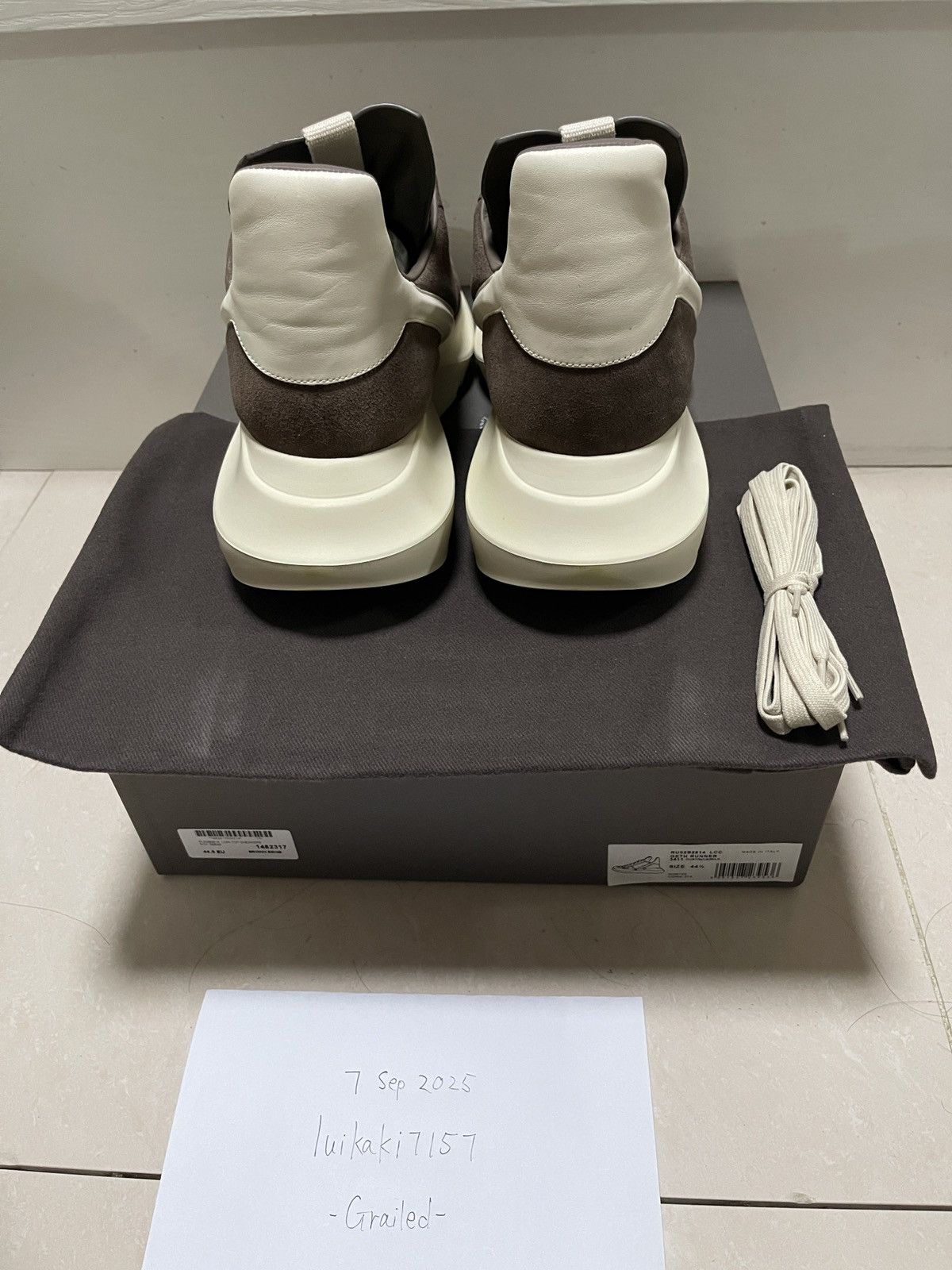 Rick Owens Rick Owens Dust Milk Leather Geth Runner Size 44.5 Size US 11.5 / EU 44-45 - 5 Thumbnail