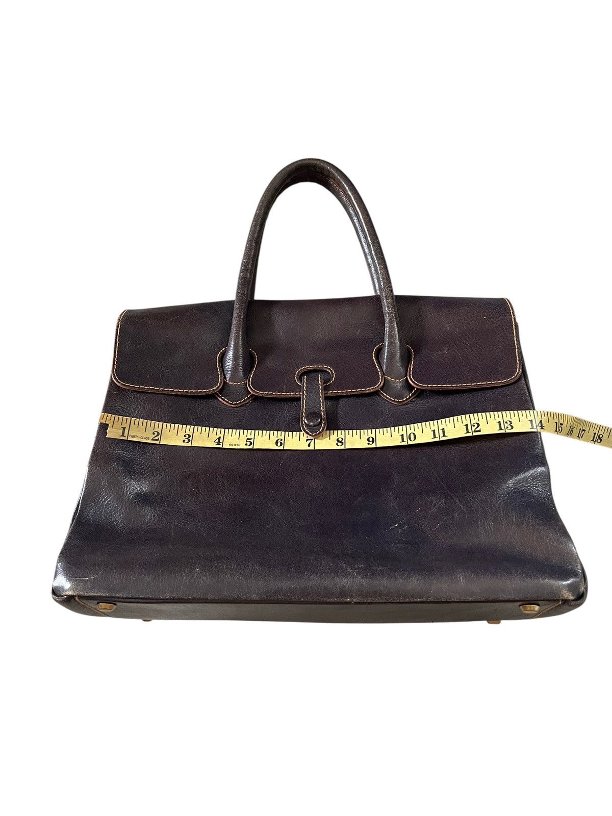 Genuine Leather Vintage Ginza Tanizawa 🇯🇵 Patina Leather Birkin Bag Hermes Size ONE SIZE - 17 Thumbnail