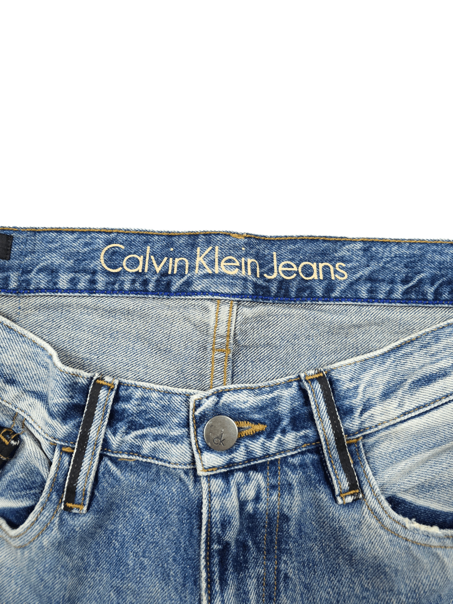 Calvin Klein × Japanese Brand 💎 Size 33/34 Calvin Klein Distressed Ripped Straight Jeans Size US 33 - 7 Thumbnail
