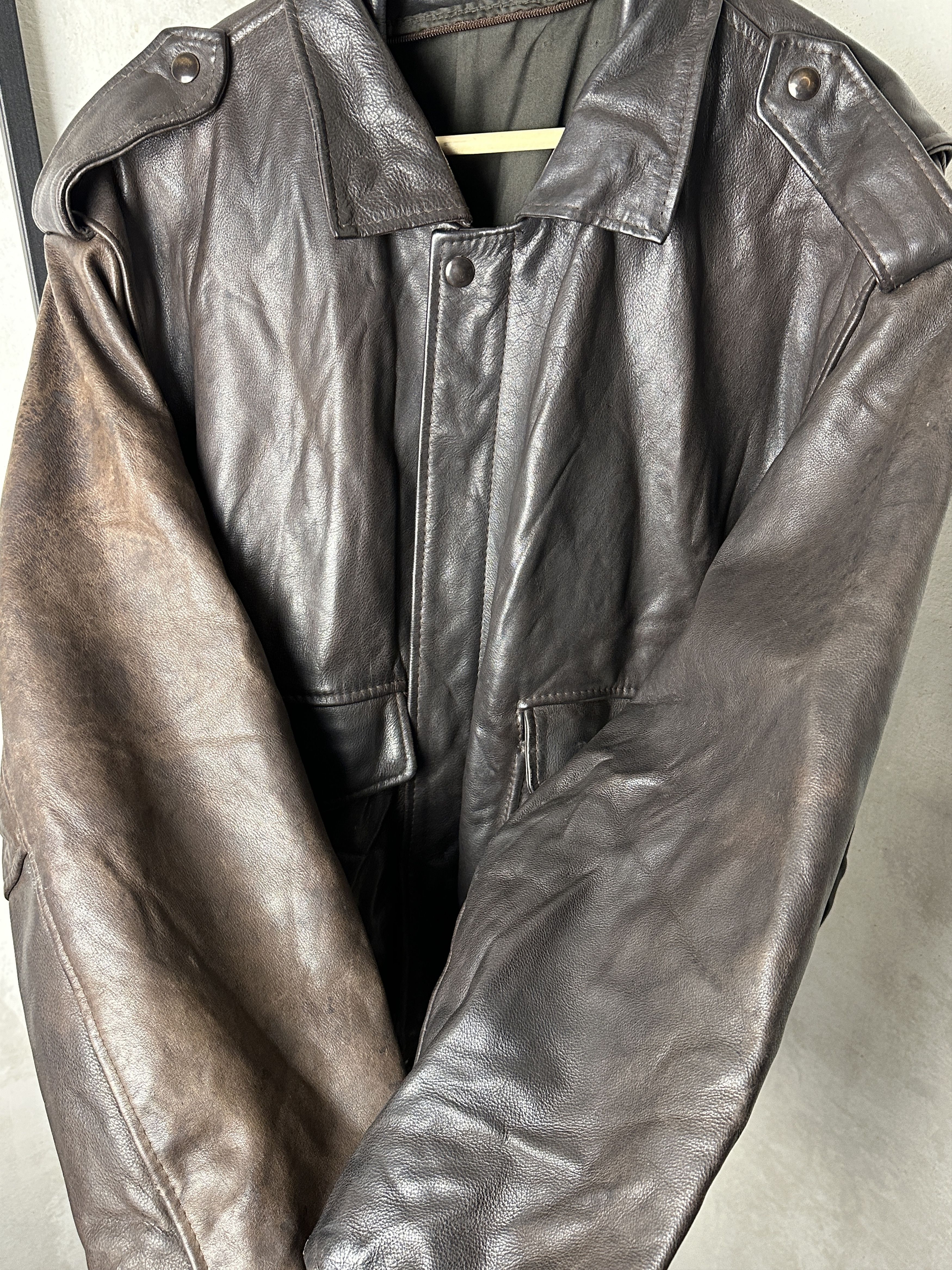 Genuine Leather Police Genuine Leather Chocolate Black Jacket Size US L / EU 52-54 / 3 - 6 Thumbnail