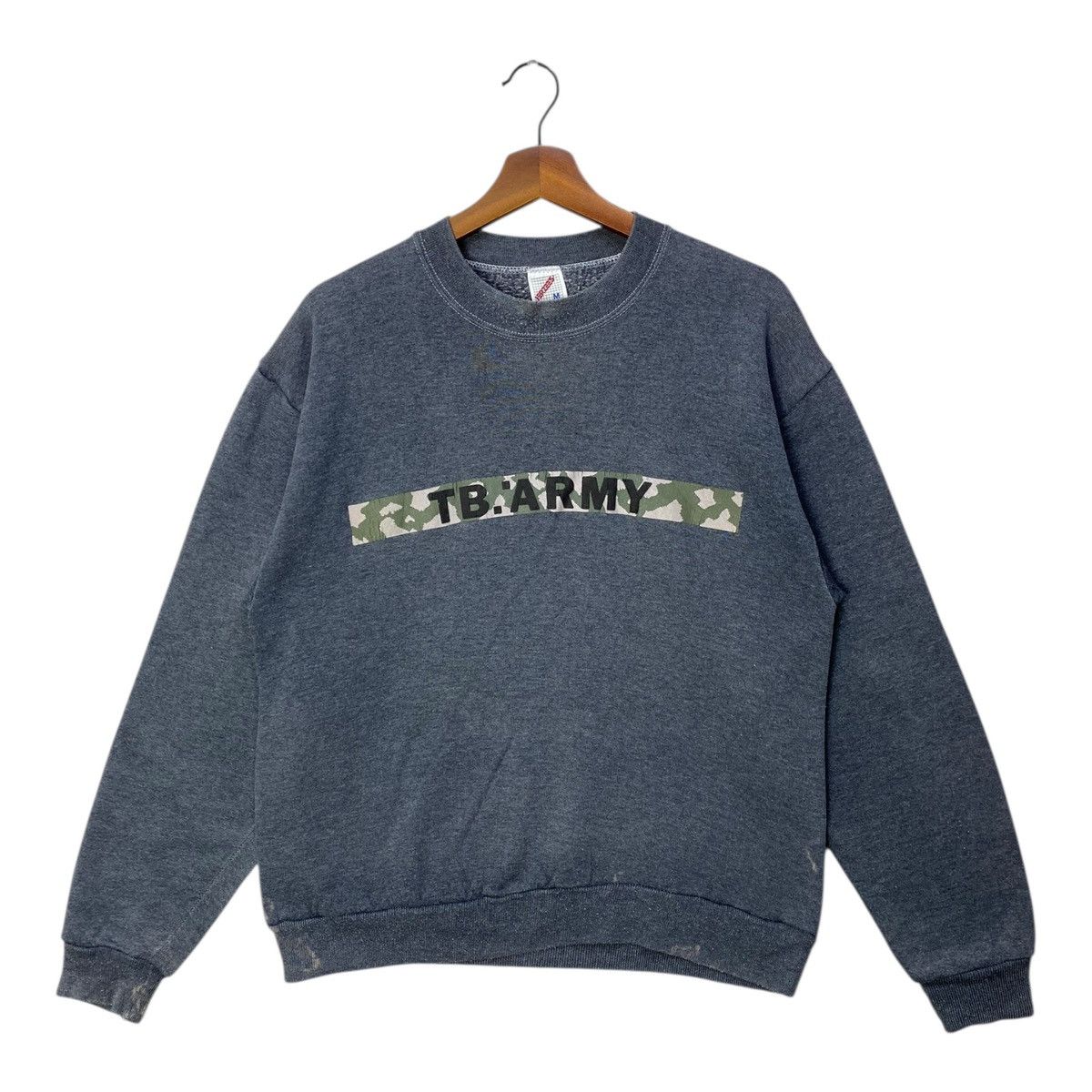 Jerzees TB Army Sweatshirt Spellout Jerzees Tag Made In USA Size M Size US M / EU 48-50 / 2 - 1 Thumbnail