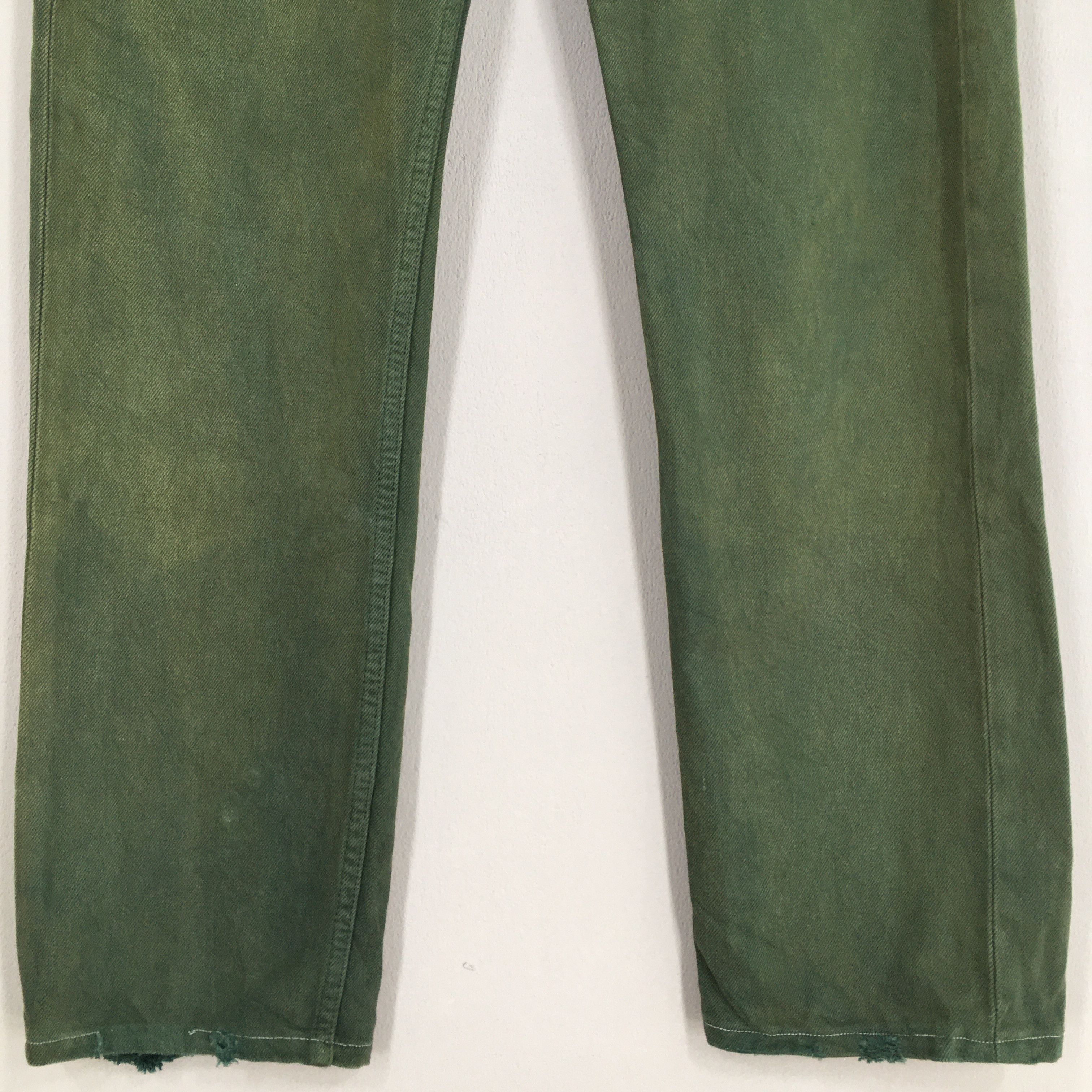 Levi's Size 30x30 Vintage 90s Levi's 501 Green Olive Jeans S1816 Size US 30 / EU 46 - 4 Thumbnail