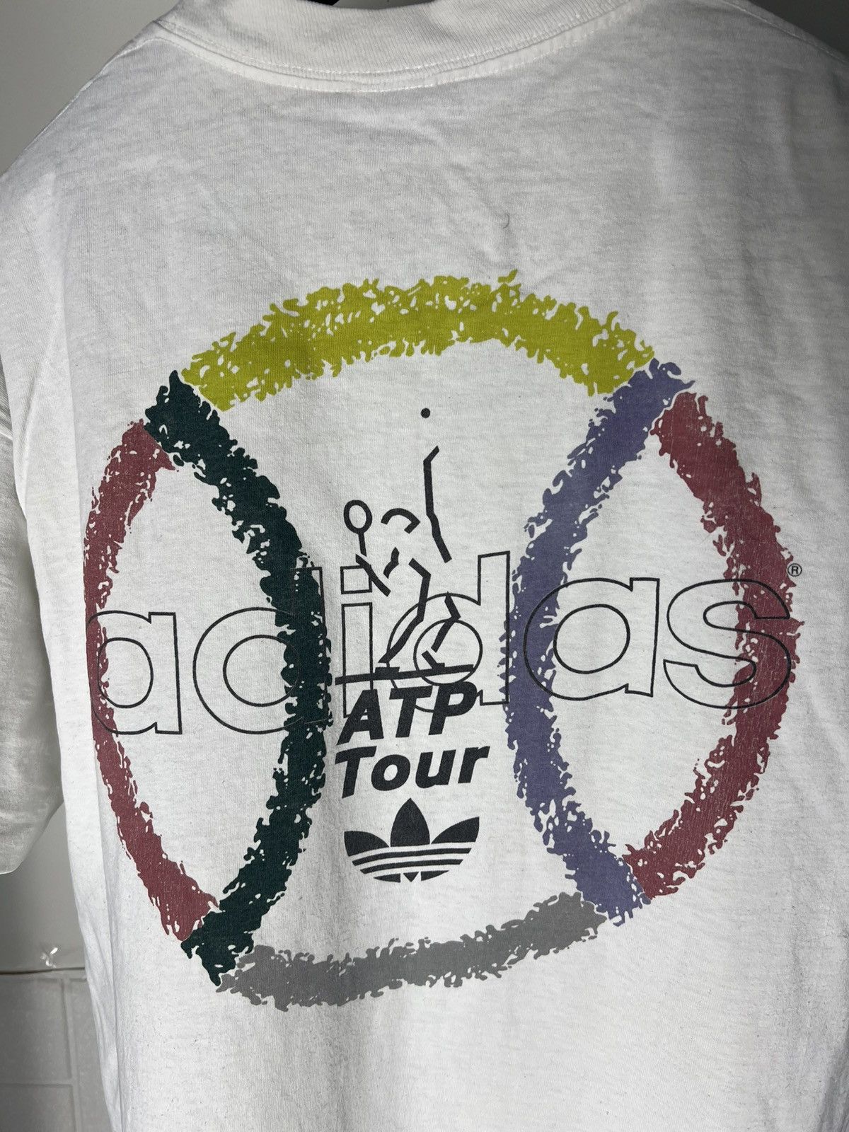 Adidas × Vintage VERY RARE ADIDAS ORIGINAL DOUBLE PRINTED TENNIS WORD T-SHIRT Size US XL / EU 56 / 4 - 9 Thumbnail