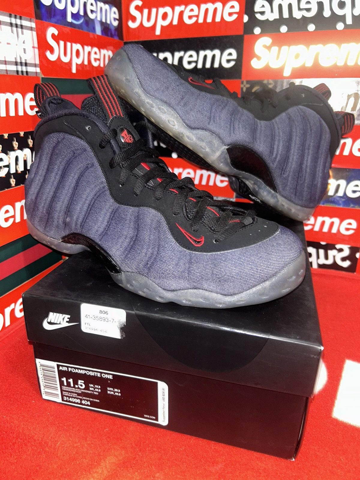 Nike Nike Air Foamposite One Denim 2018 314996-404 size 11.5 Size US 11.5 / EU 44-45 - 1 Thumbnail
