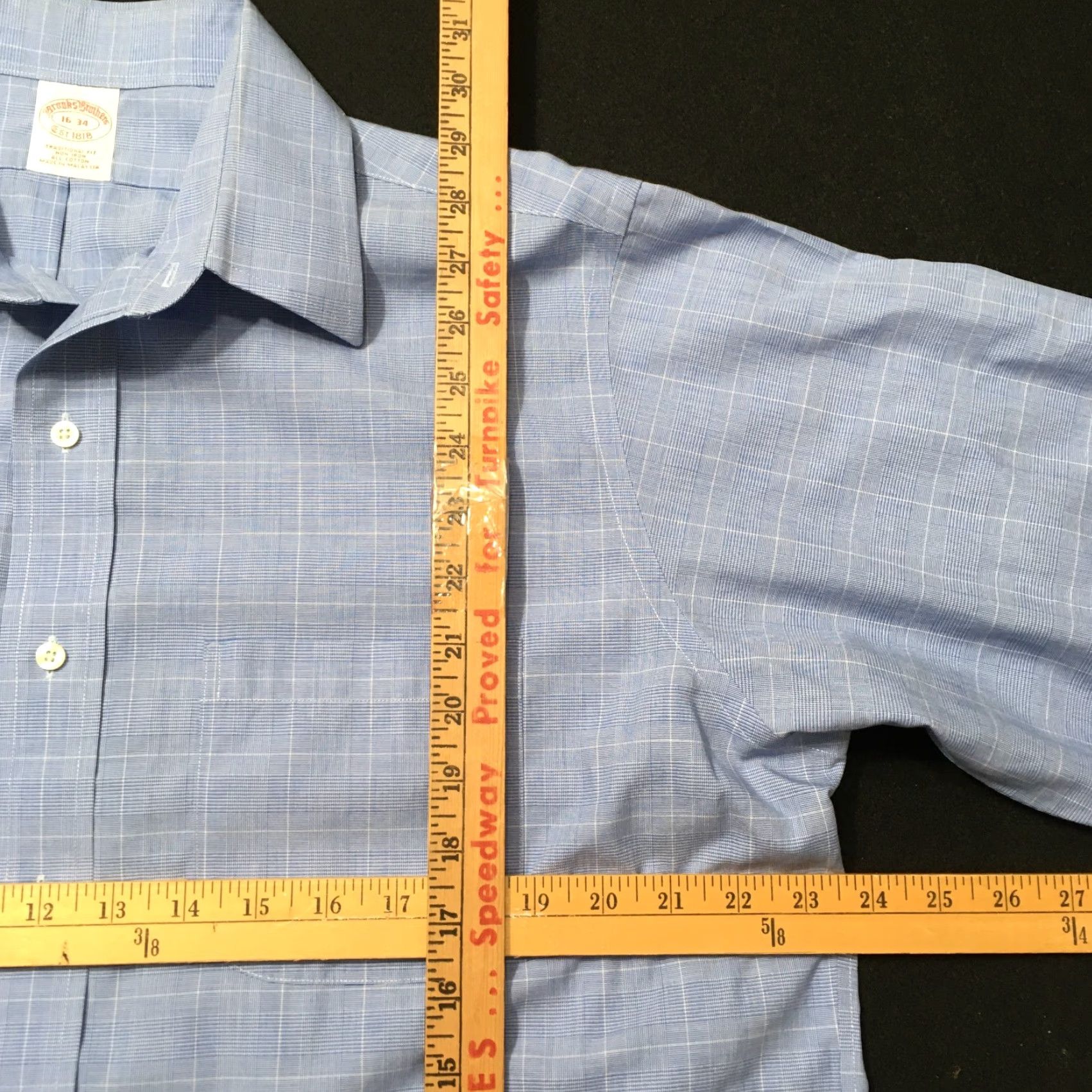 Brooks Brothers BROOKS BROTHERS Men's BLUE Non Iron Dress Shirt Size 16 34 Pattern Check Collar Button-Down Regular White? Size US L / EU 52-54 / 3 - 6 Thumbnail