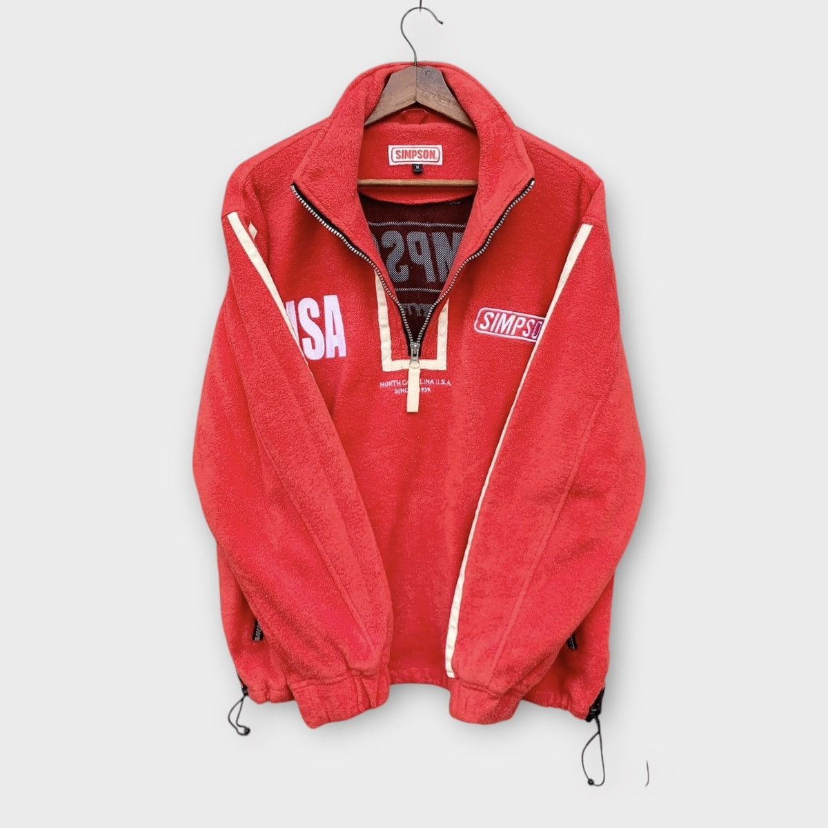 Vintage Simpson Usa Race Track Fleece Jacket Embroidered Logo Size US M / EU 48-50 / 2 - 2 Thumbnail