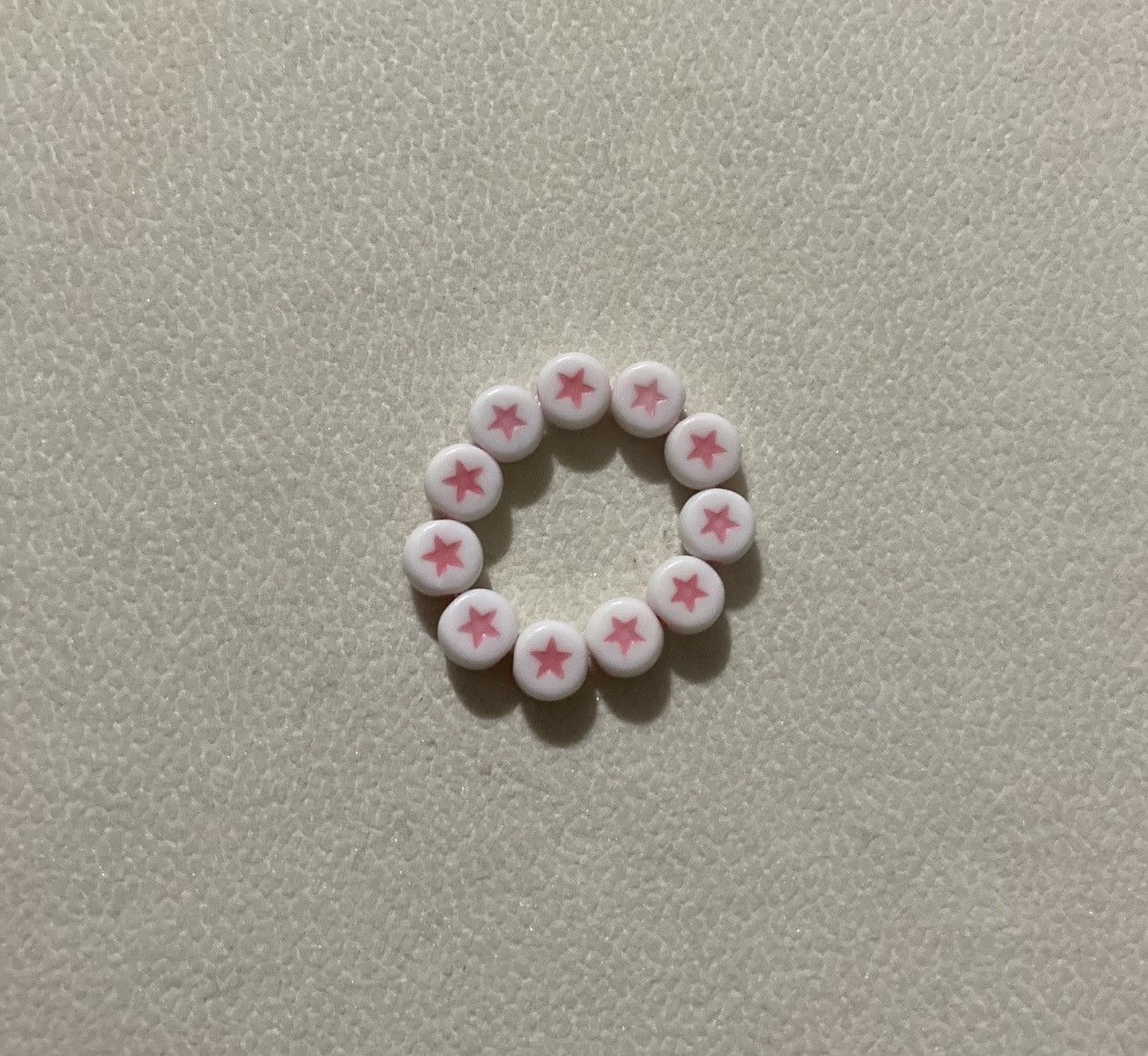 Other White and pink start beaded ring Size ONE SIZE - 1 Preview
