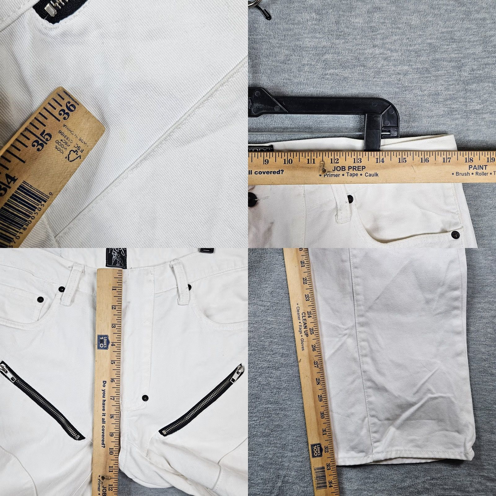 Prps PRPS Jeans Men White Mid-Rise Five Pocket Zippered Front Biker Sz 36 Stained Size US 36 / EU 52 - 9 Thumbnail