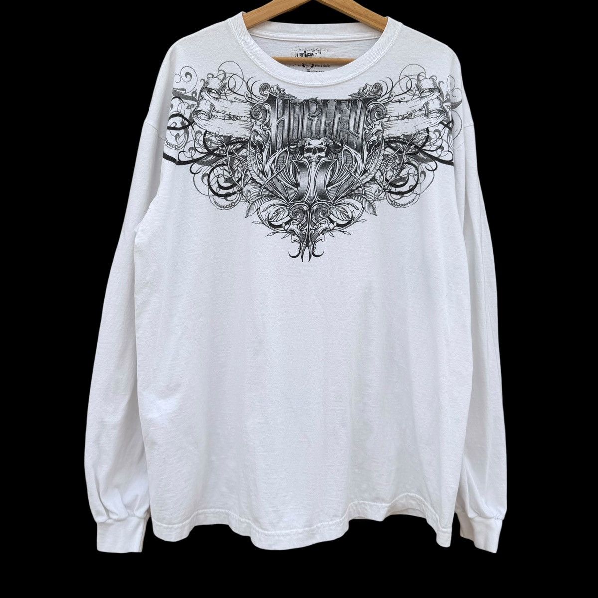 Hurley Vintage Y2K Hurley Long Sleeve T-Shirt White XL Surf Grunge Size US XL / EU 56 / 4 - 1 Thumbnail
