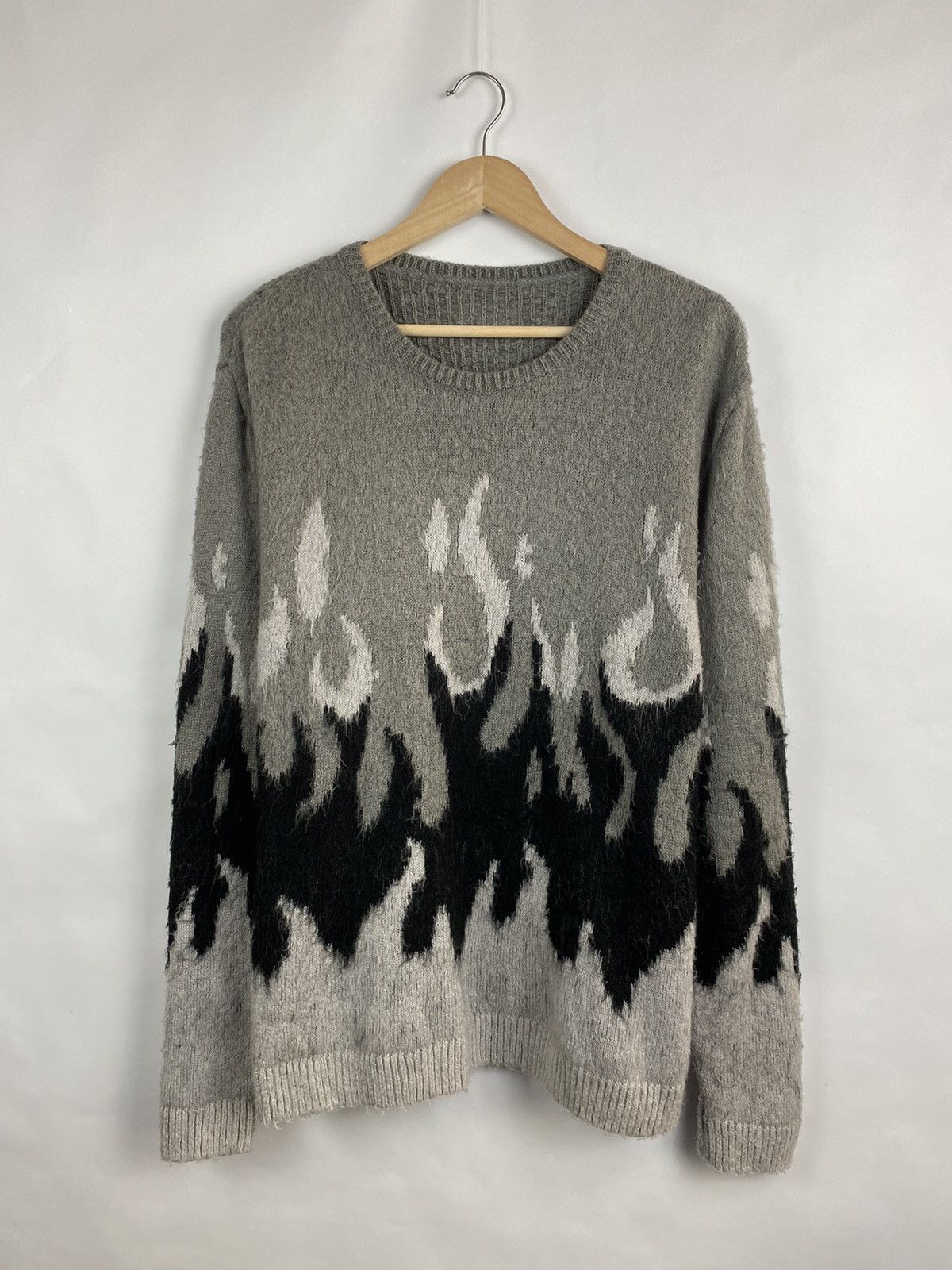 Japanese Brand 🔥 Vintage 90s Fire Sweater graphic rare retro hype Y2K Size US L / EU 52-54 / 3 - 2 Thumbnail