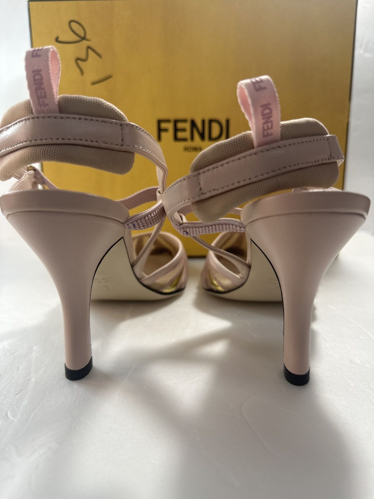 Gucci FENDI leather and mesh high-heeled slingbacks Size US 6.5 Size US 6.5 / IT 36.5 - 8 Thumbnail