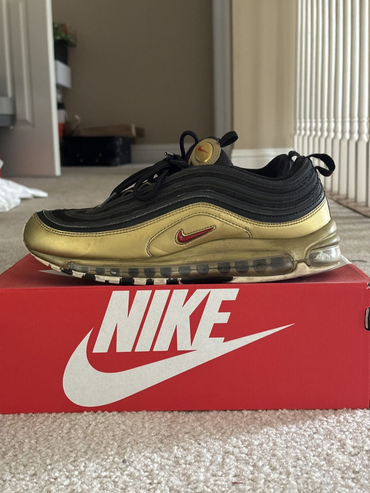 Shoe 97 Metallic Gold Nike Air Max 97 Black Metallic Gold