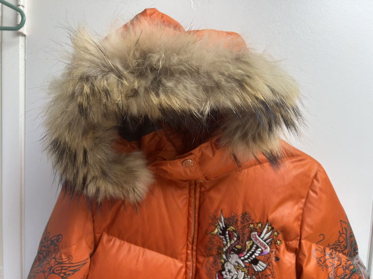 Vintage Denim Bar Vintage Ed Hardy Style Puffer Jacket With Fur Hood Size US S / EU 44-46 / 1 - 2 Thumbnail