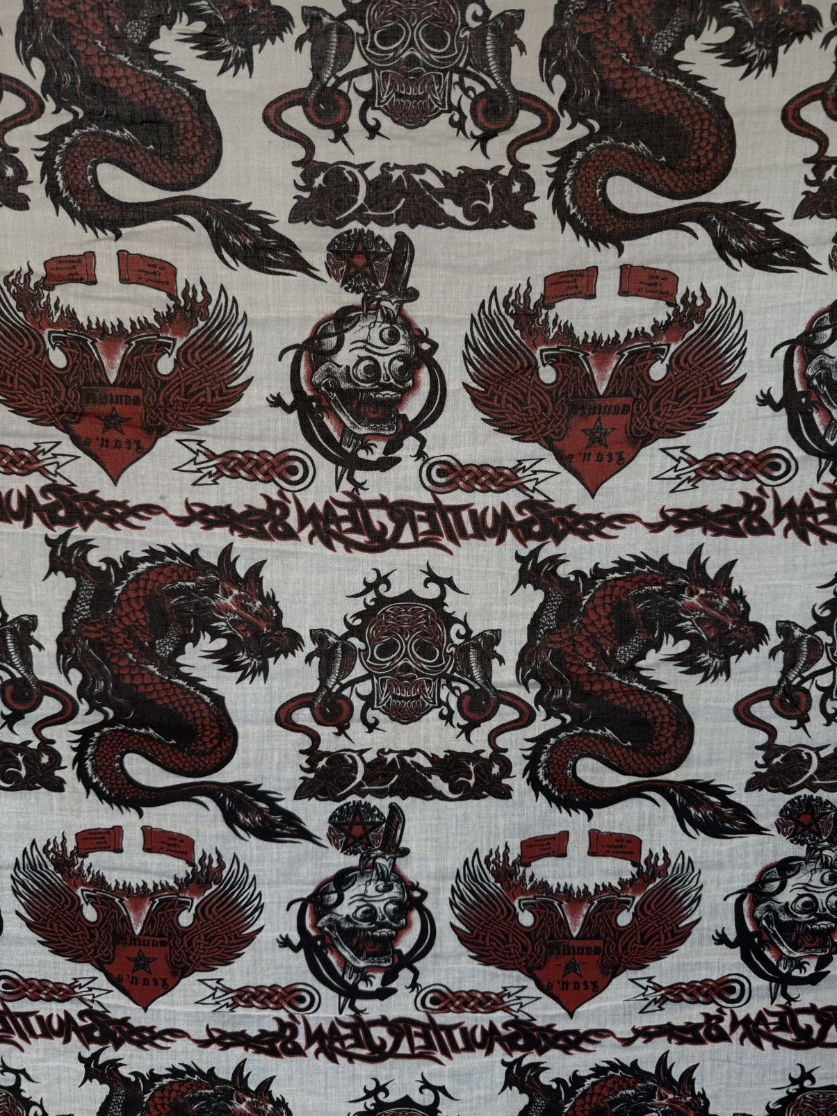 Jean Paul Gaultier SS96 Dragon Skull Tattoo Scarf / turban - playboi carti Size ONE SIZE - 3 Thumbnail