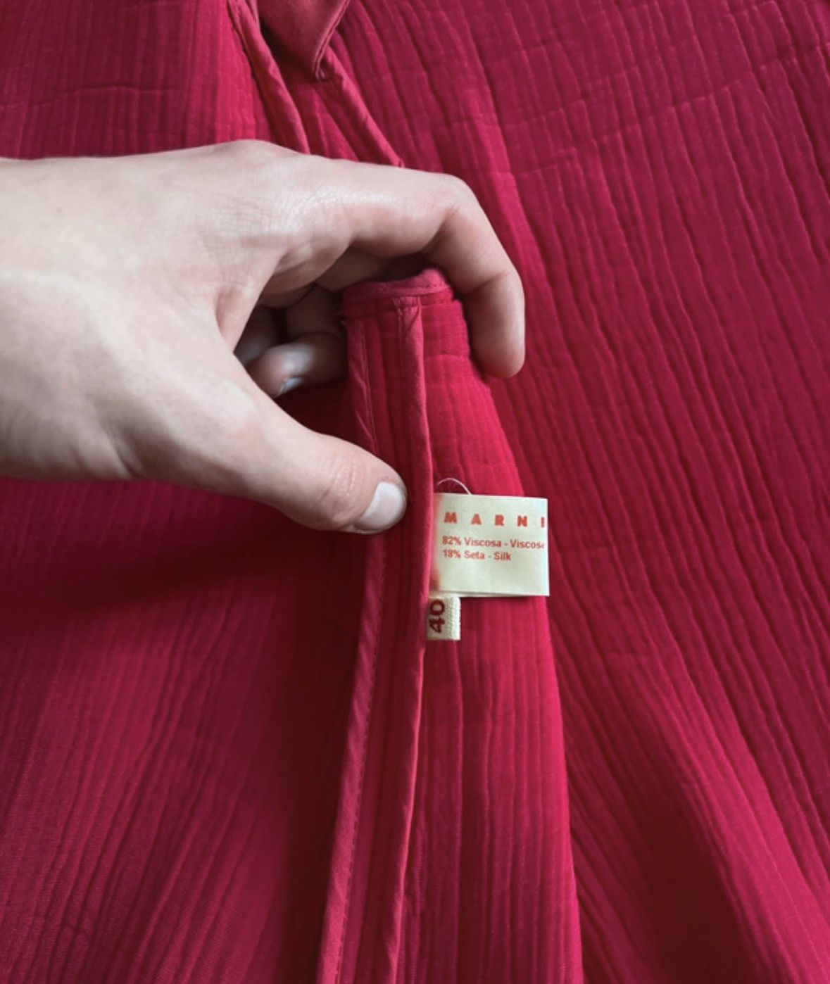 Marni Marni Pleated Silk Blend Hot Pink Hooded Jacket Size M / US 6-8 / IT 42-44 - 11 Thumbnail