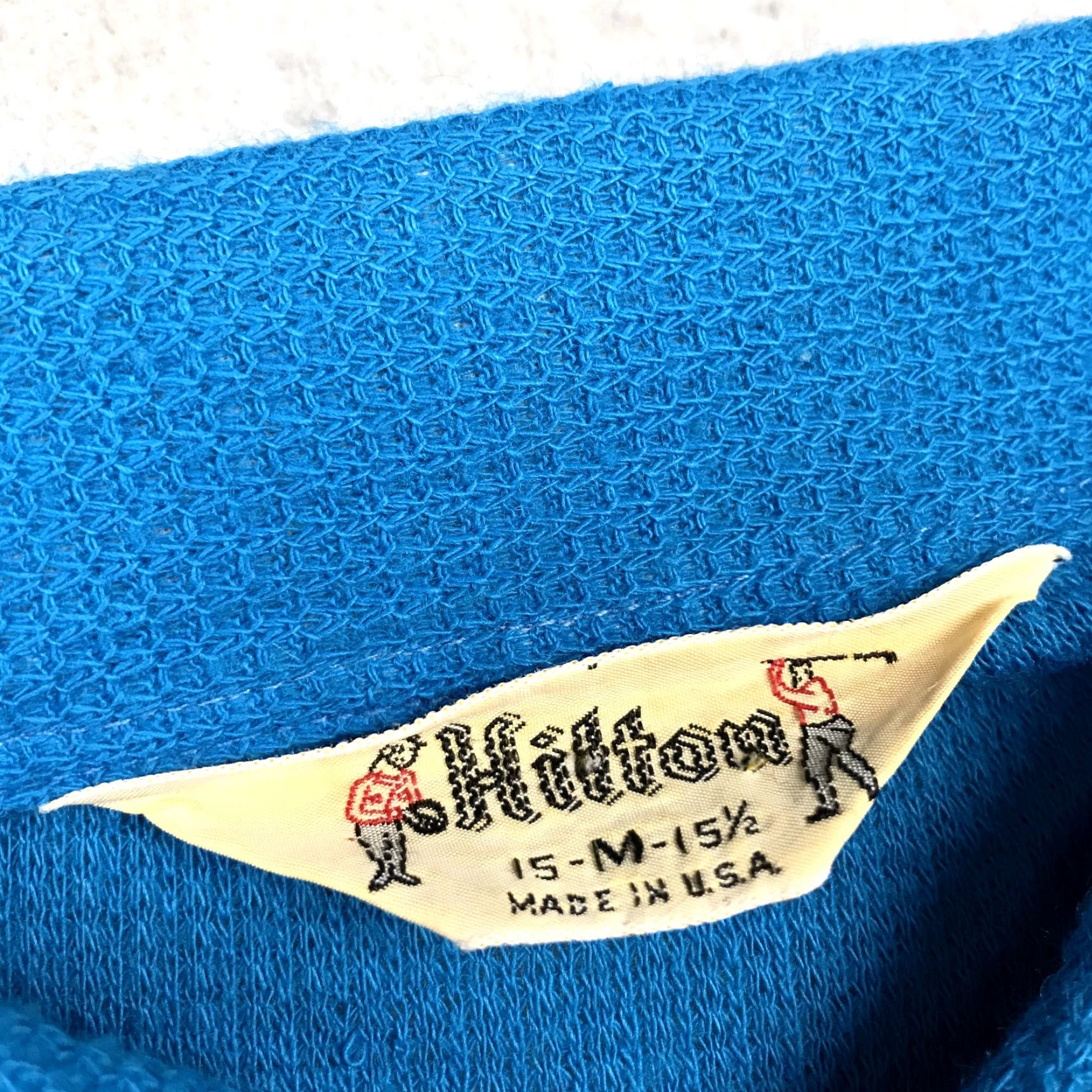 Vintage VINTAGE Hilton Bowling Shirt Mens M Blue Knit Polo Rockabilly 1950s USA Shirts Rockabilly Mens M Blue USA Size US M / EU 48-50 / 2 - 7 Thumbnail