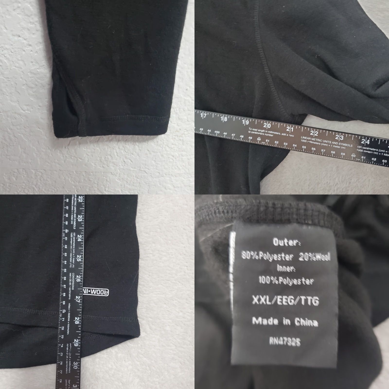 Vintage Omni-Wool Pullover Shirt 1/4 Zip Men XXL Black Long Sleeve Wool Blend Base Layer Shirt Size US XXL / EU 58 / 5 - 8 Thumbnail