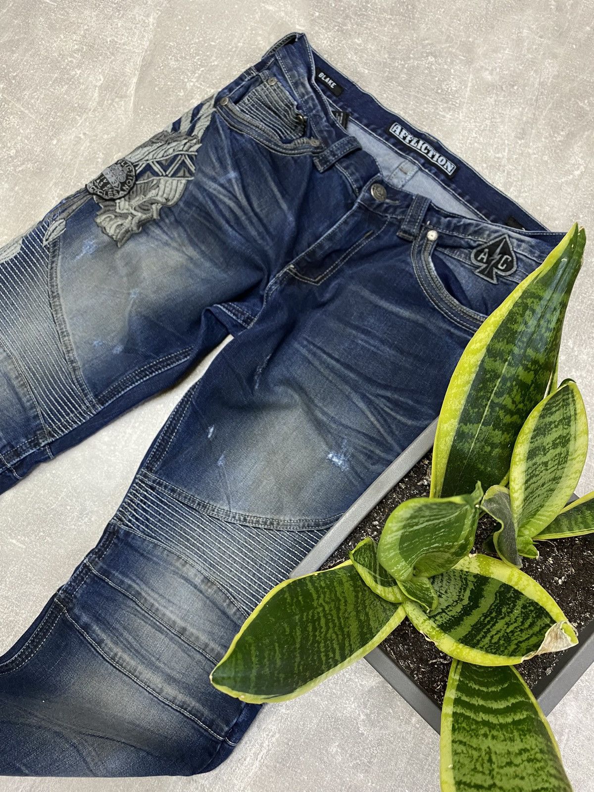 Affliction × Japanese Brand × Vintage Crazy Vintage Y2K Affliction Jeans Live Fast Motorcycles Size US 32 / EU 48 - 1 Thumbnail