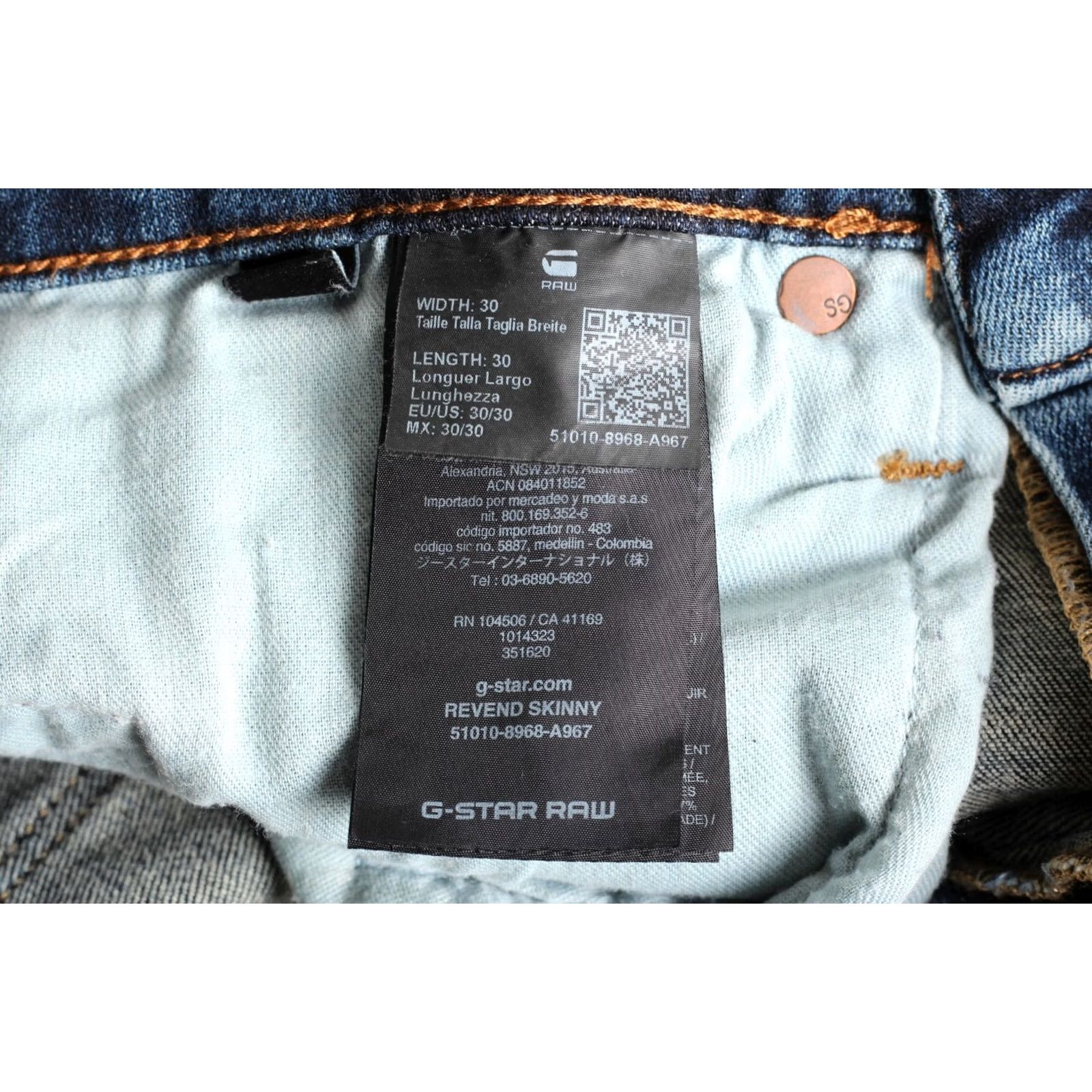G-Star G-STAR REVEND SKINNY Jeans Men Size W30 L30 Stretch DZ5846 Size US 30 / EU 46 - 7 Thumbnail