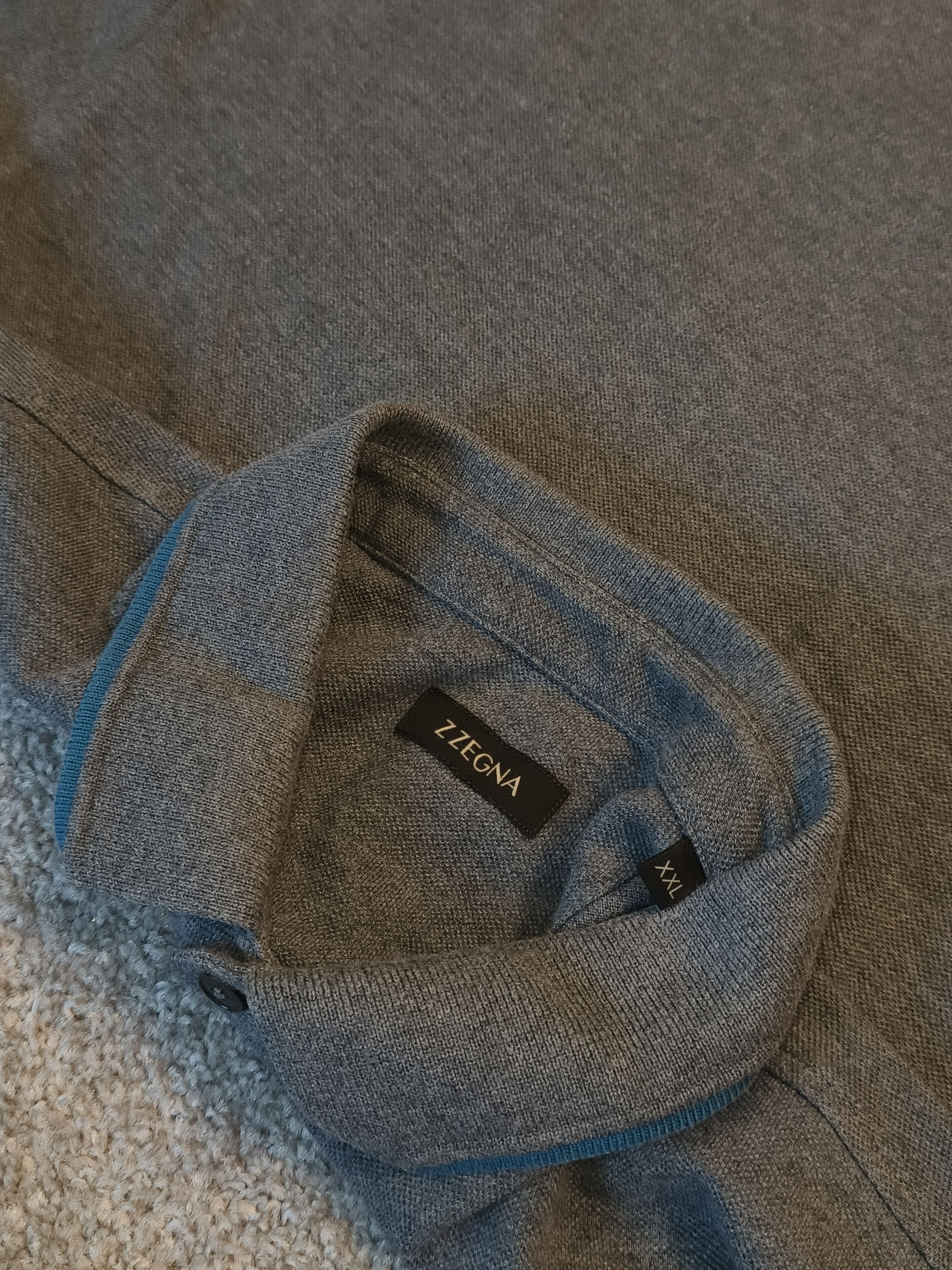 Z Zegna Z Zegna Grey Cotton Pique Polo T-Shirt XL Size US XL / EU 56 / 4 - 3 Thumbnail