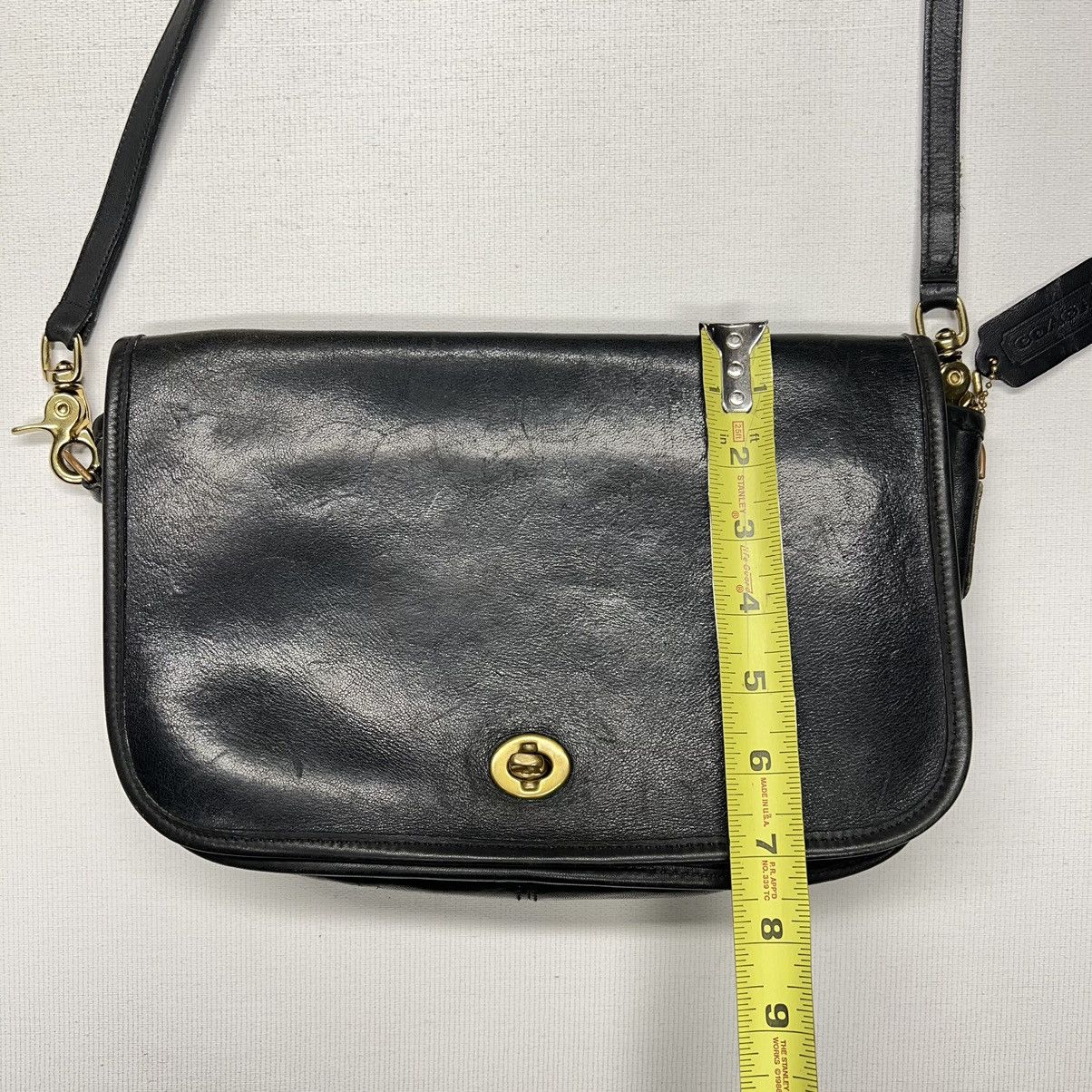 Coach × Vintage VTG Coach Crossbody Bag Purse Clutch Black Leather Hang Tag Size ONE SIZE - 22 Thumbnail
