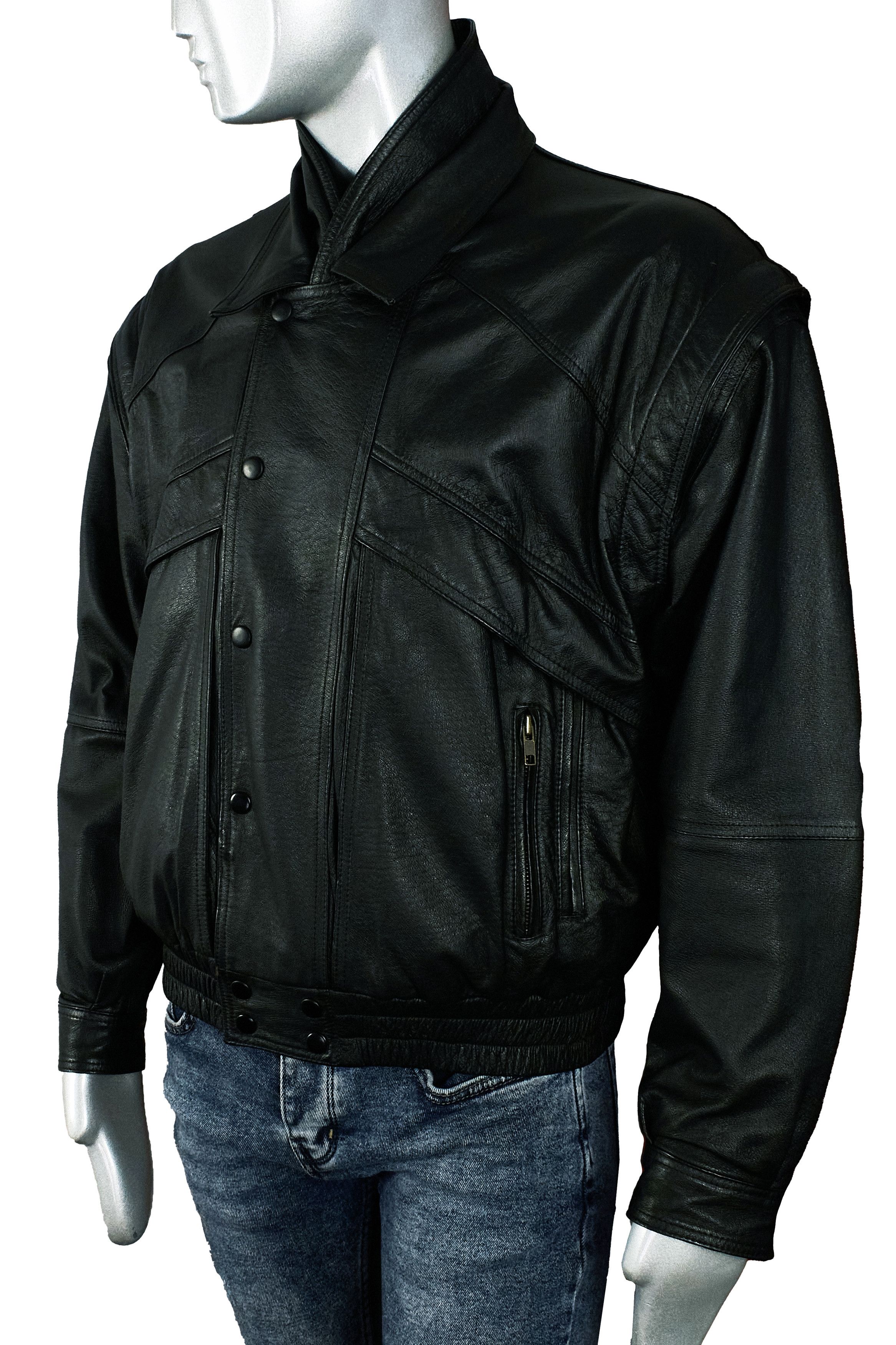 Vintage Vintage black leather jacket, bomber, vest Size US M / EU 48-50 / 2 - 3 Thumbnail