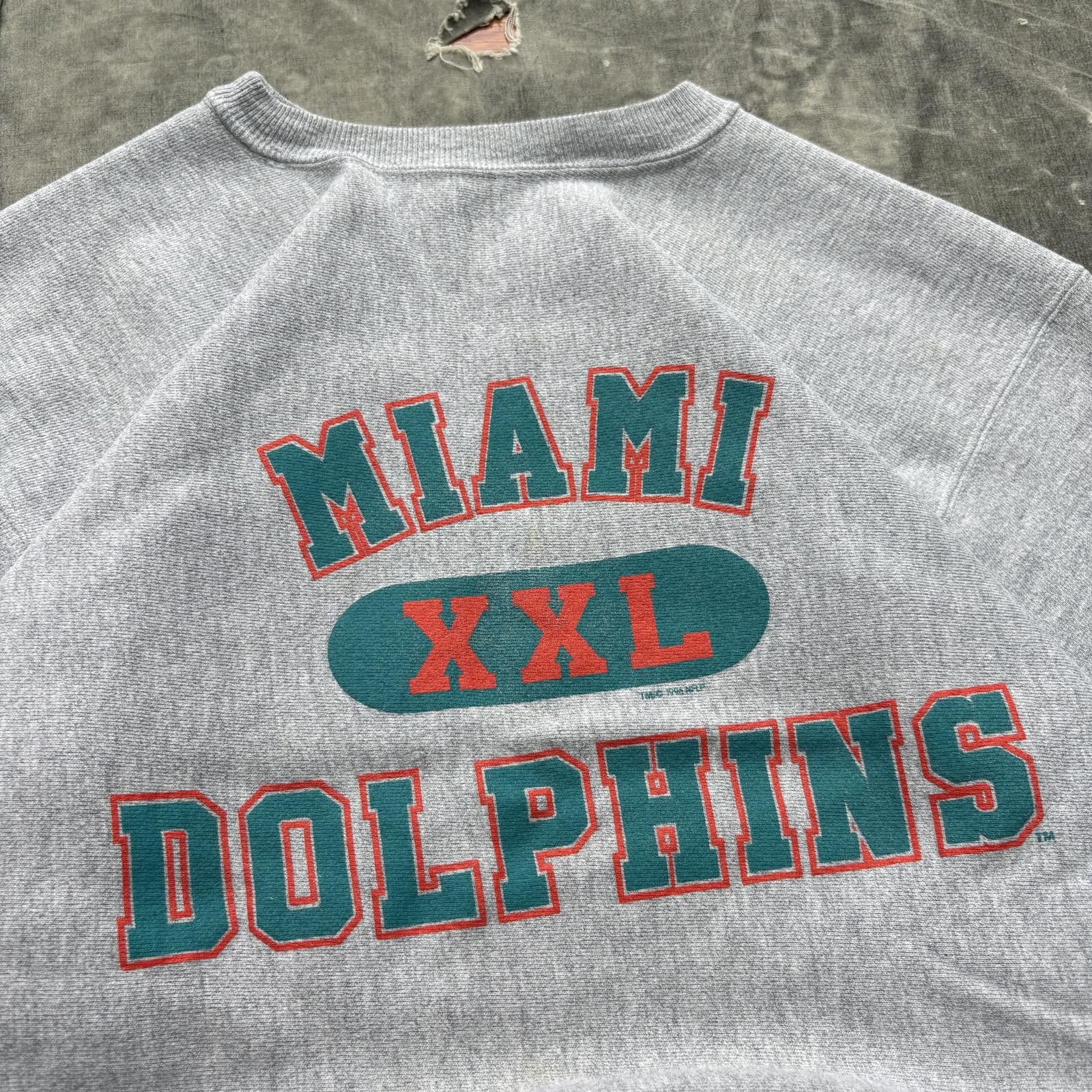 Champion Vintage 90s Miami Dolphins Champion Reverse Weave Sweatshirt Size US XL / EU 56 / 4 - 3 Thumbnail
