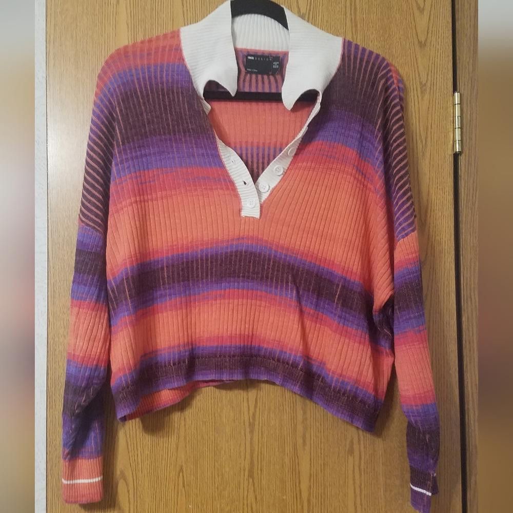 Asos ASOS Striped Sweater - Purple, Orange, White Size 8 Size M / US 6-8 / IT 42-44 - 1 Thumbnail