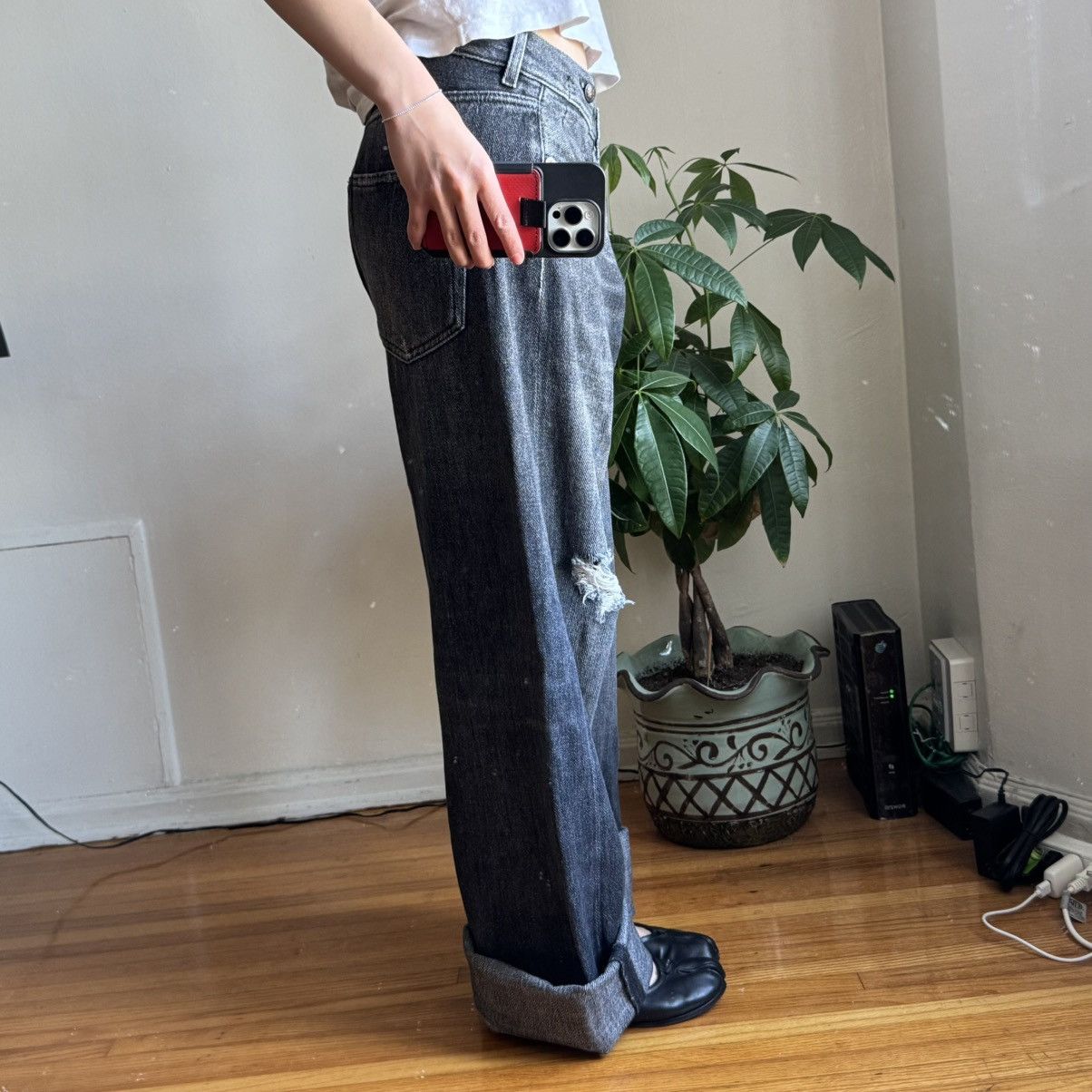 R13 R13 WIDE LEG CROSSOVER JEANS Size 26" / US 2 / IT 38 - 2 Thumbnail
