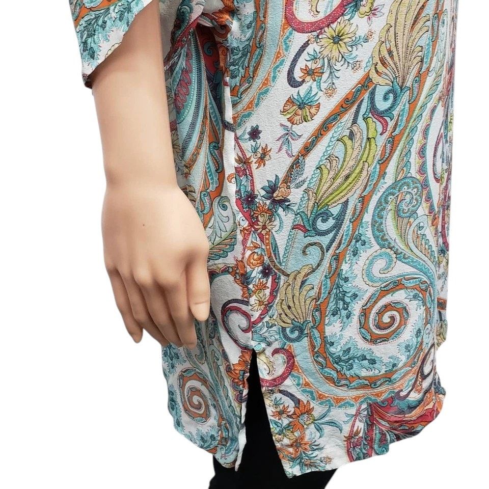 Lafayette 148 Lafayette 148 Silk Paisley Top Blouse Tunic Oversized V-Neck Size S / US 4 / IT 40 - 8 Thumbnail