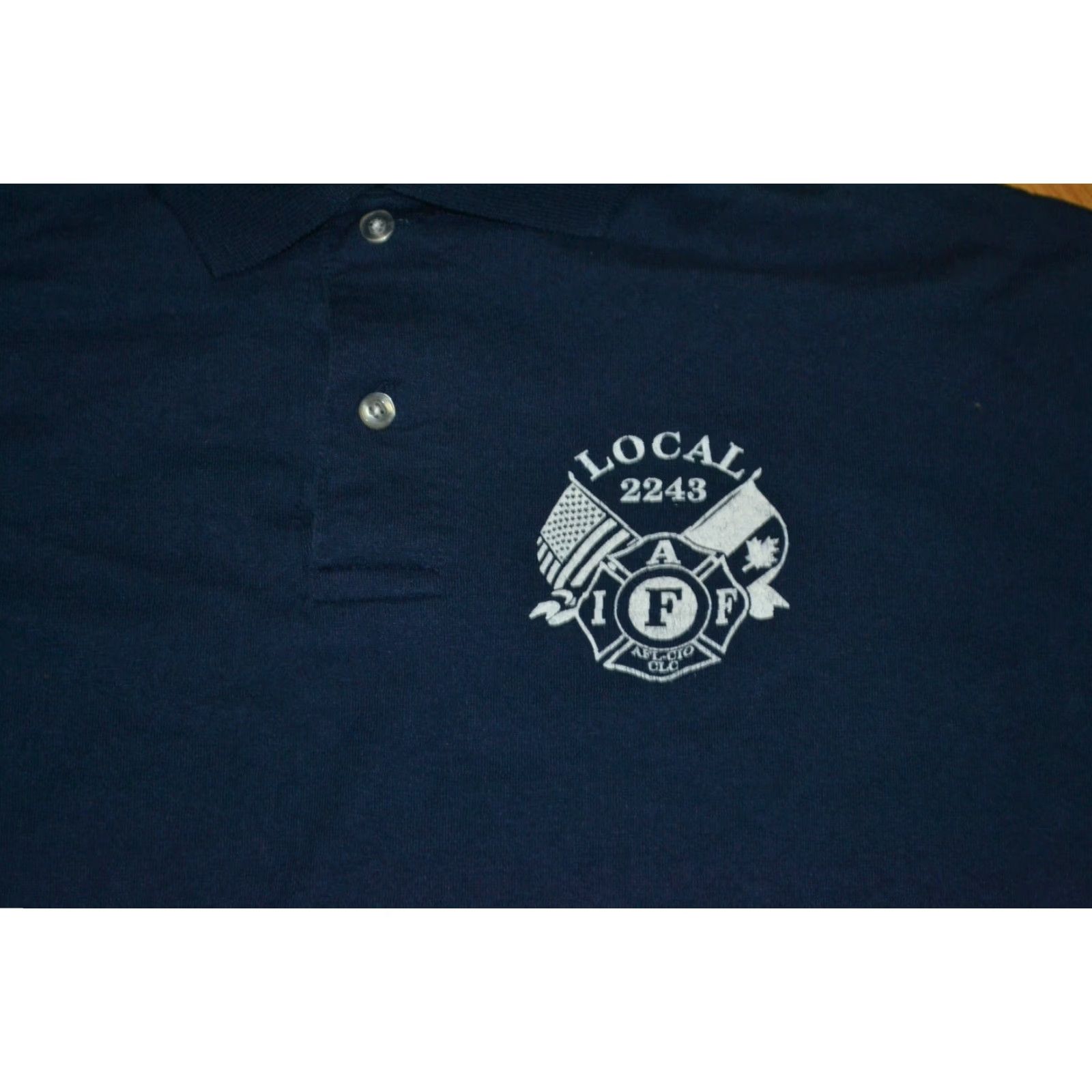Jerzees VINTAGE Sylvania OH Firefighter IAFF Local 2243 Long Sleeve Polo Shirt Large Size US L / EU 52-54 / 3 - 2 Thumbnail