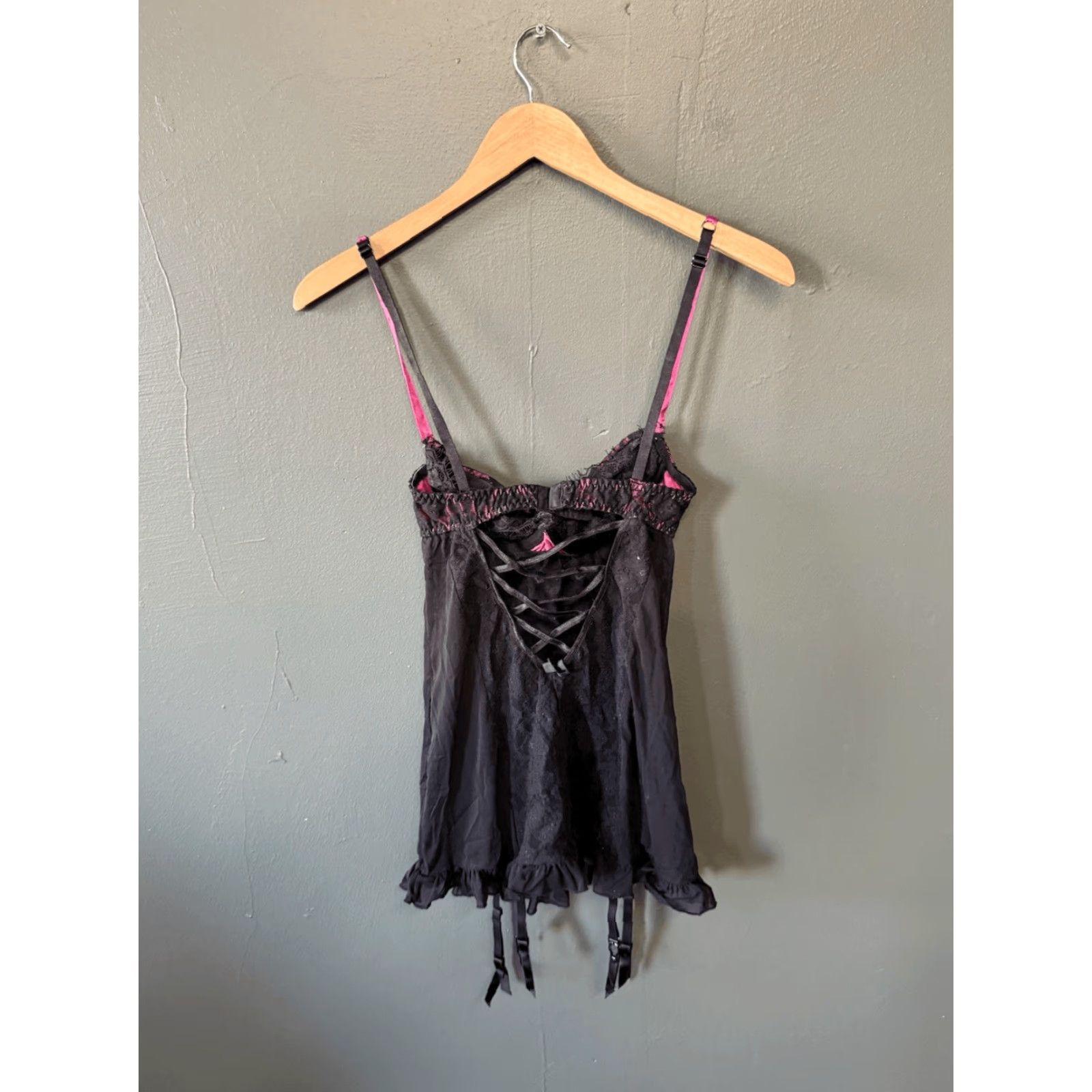 Vintage VINTAGE Seduction Fredericks Of Hollywood Tank Pinstripe Black Corset Tank Top SZ Small Size S / US 4 / IT 40 - 2 Thumbnail