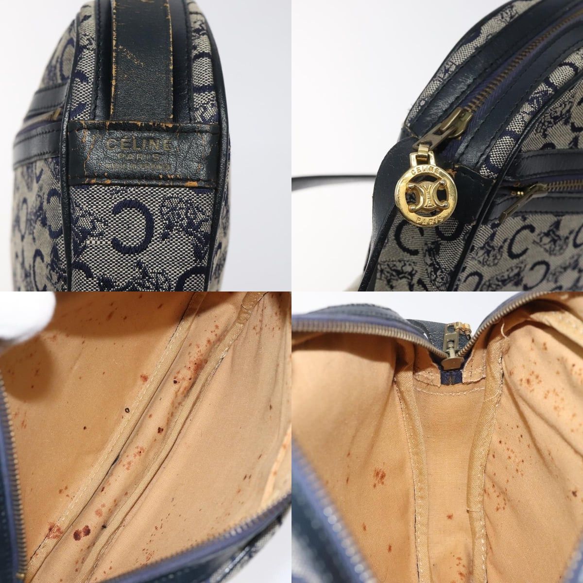 Celine CELINE C Sulky Shoulder Bag Canvas Navy Gold Size ONE SIZE - 11 Thumbnail